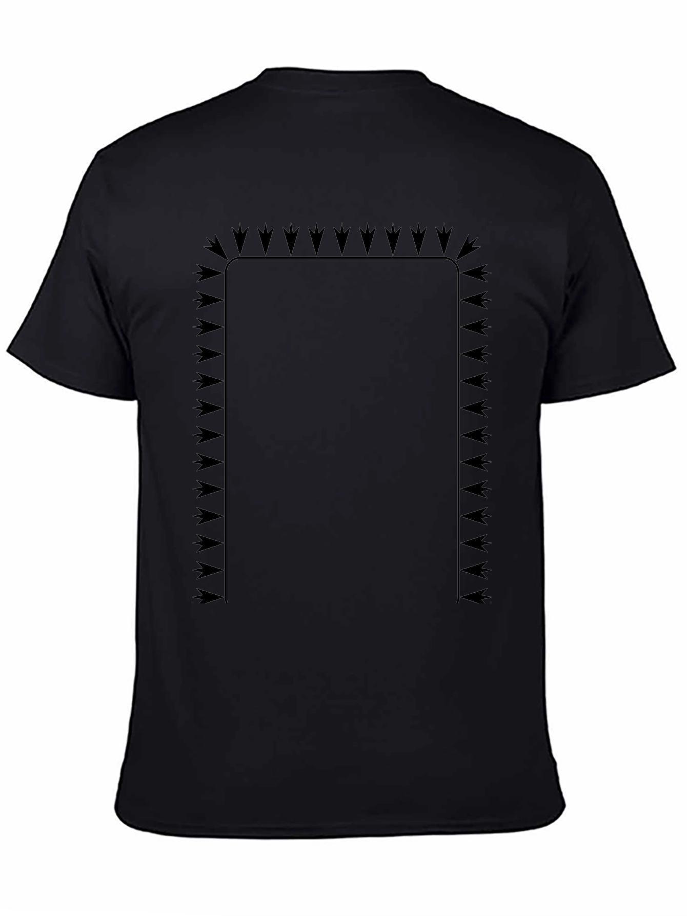 Modern Black Graphic Tee with Geometric Frame Design