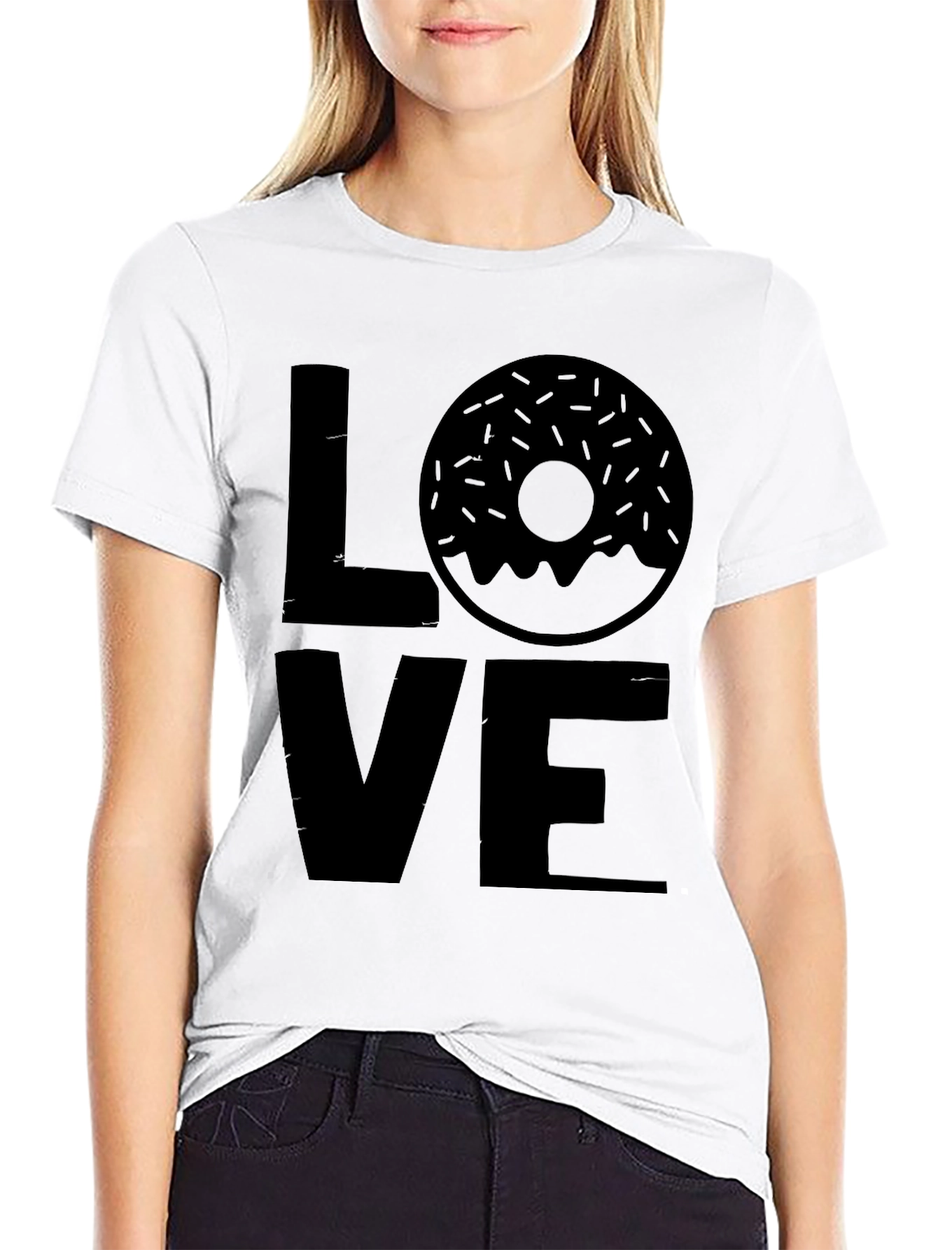 Love Donut Black Graphic Tee