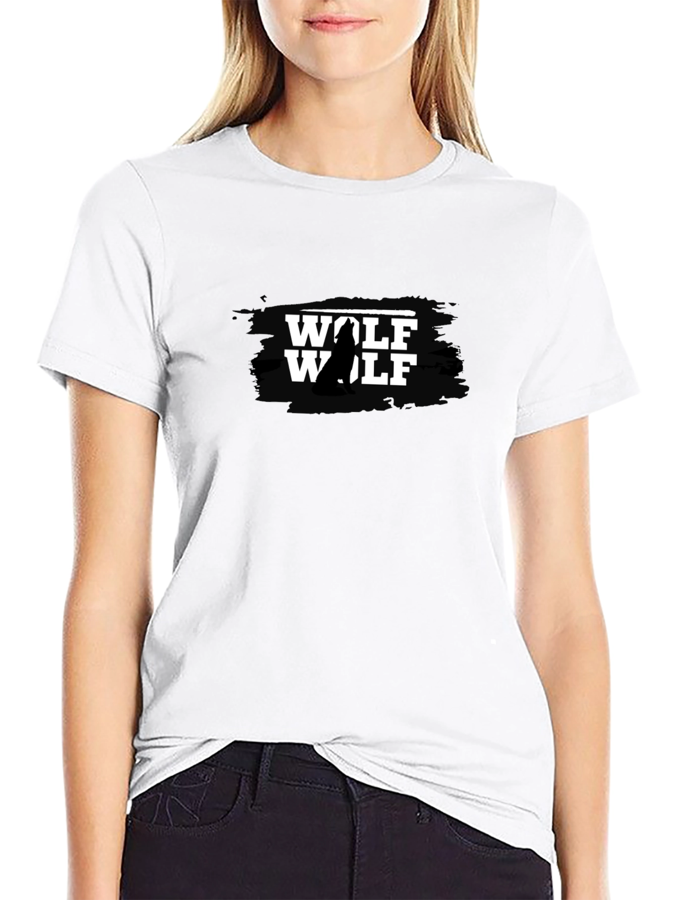 Wolf Graphic T-Shirt - Black Mens