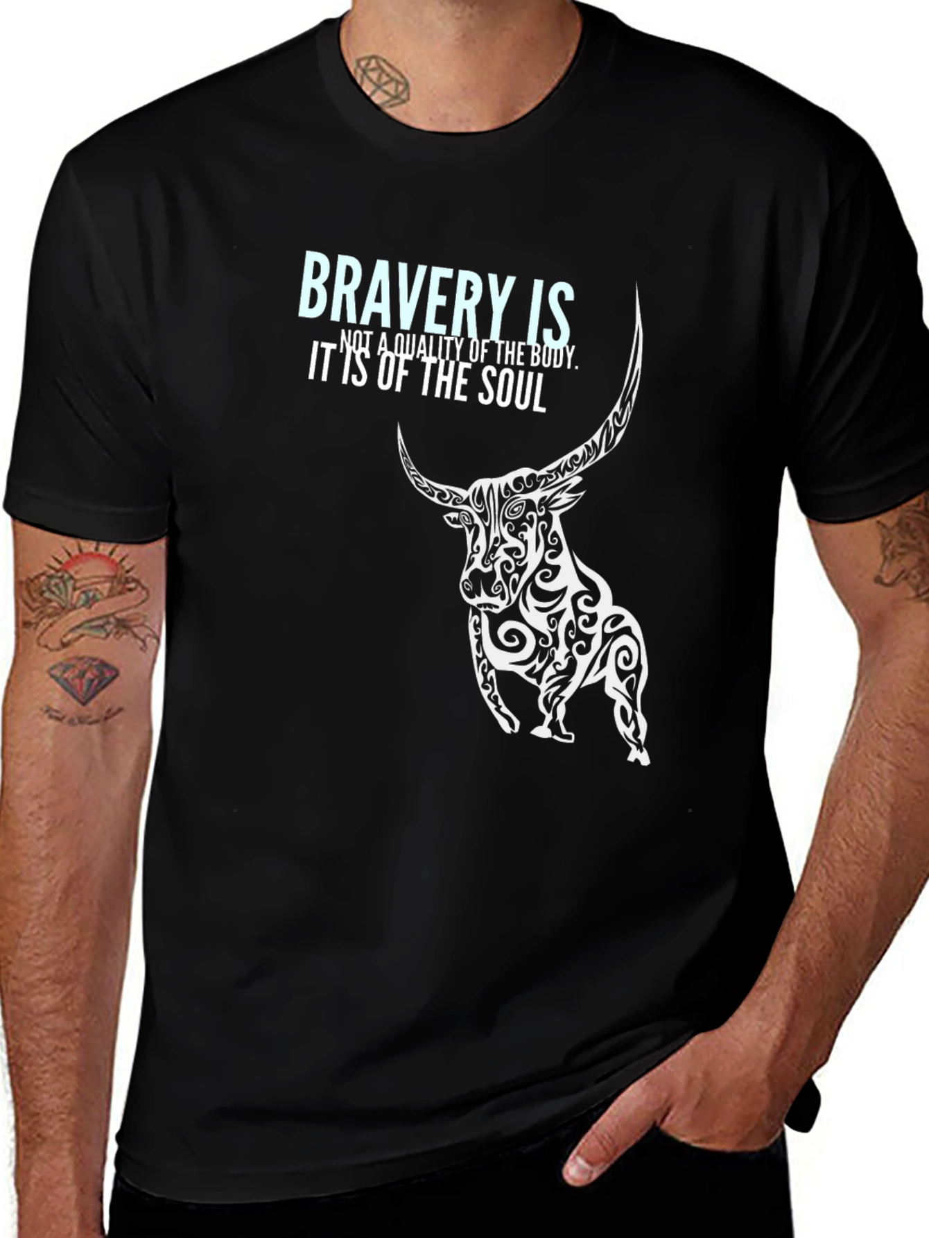 Bravery Soul Bull Black Tee