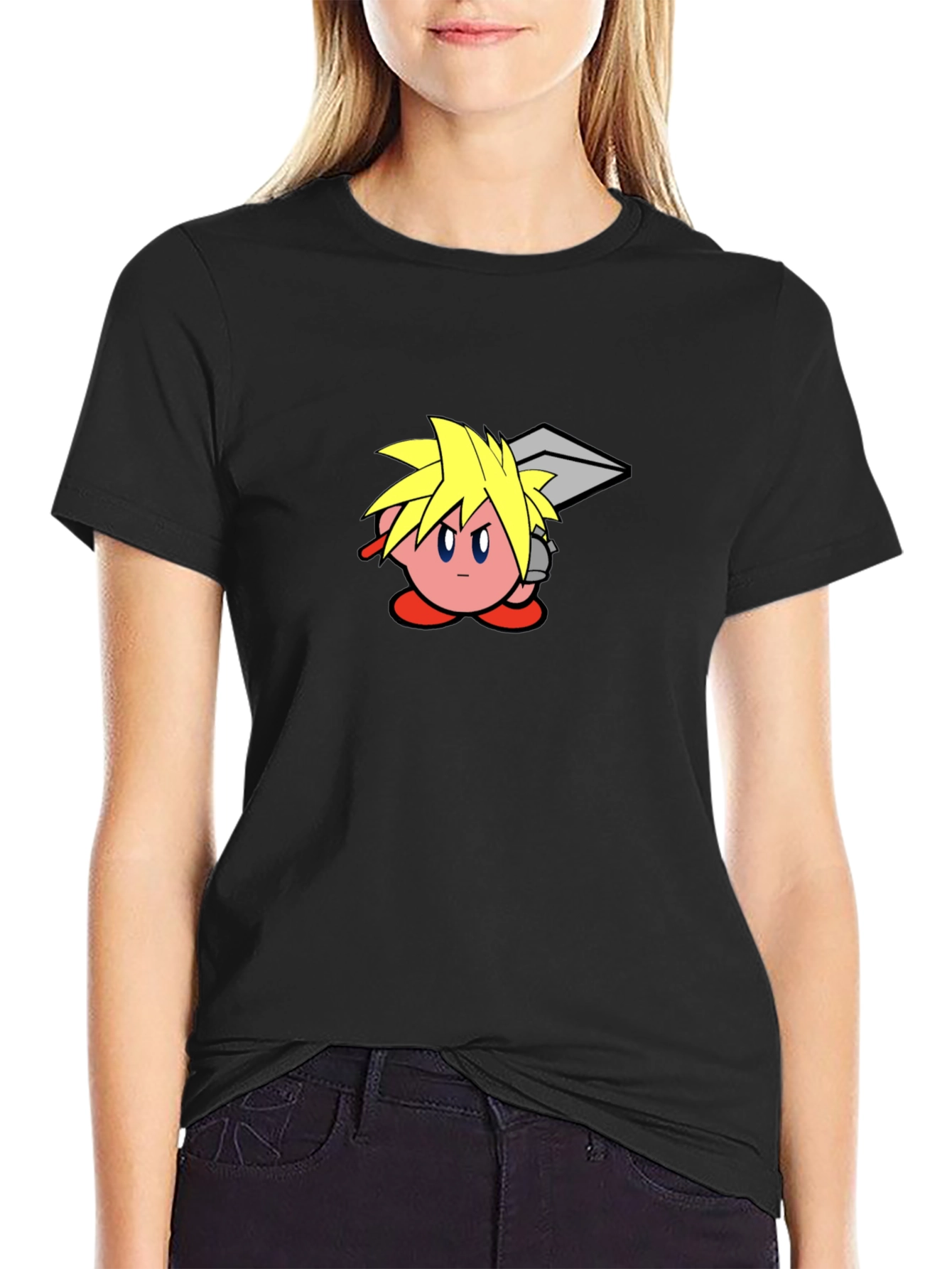 Kirby Cloud T-Shirt - Black Cotton Graphic Tee