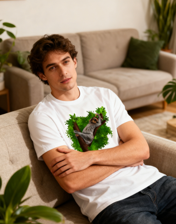 Cute Sloth Jungle Graphic T-Shirt - Animal Lover Casual Comfort Tee