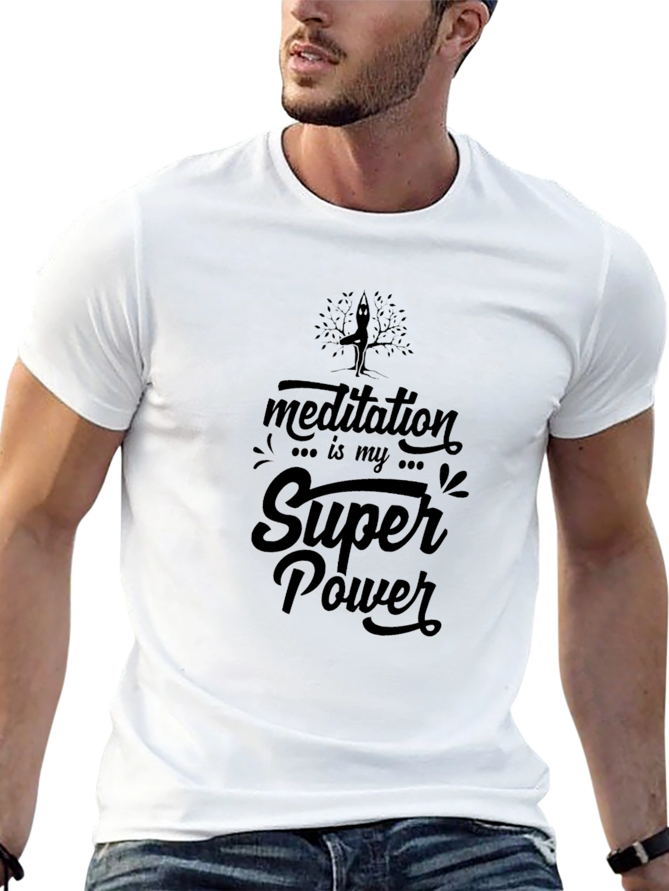 Meditation is My Super Power Black T-Shirt