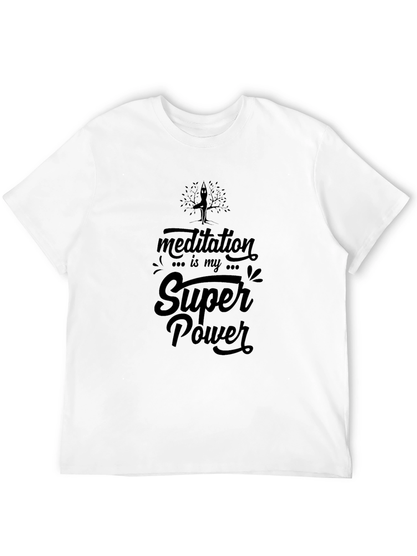 Meditation is My Super Power Black T-Shirt
