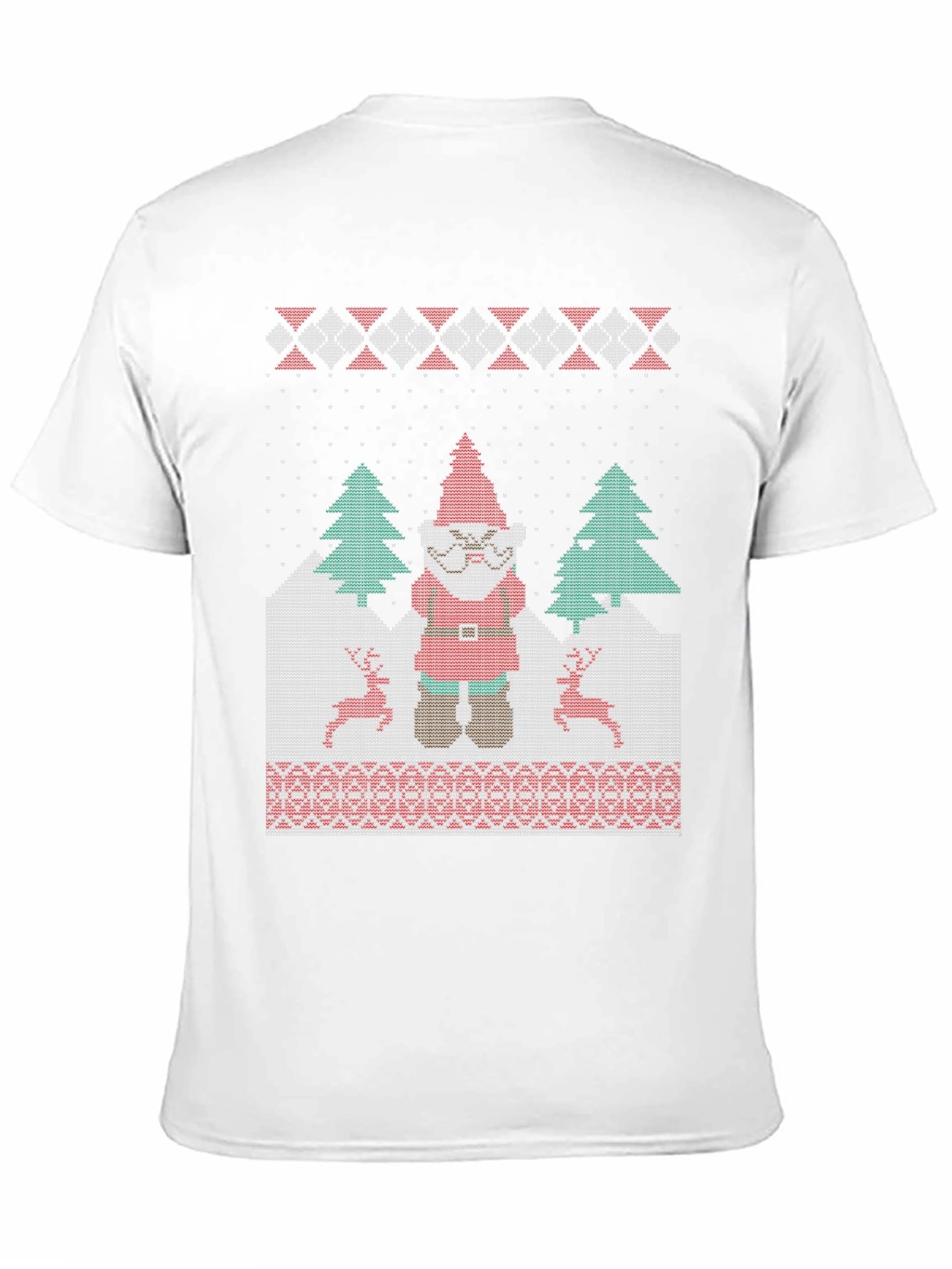 Funny Ugly Christmas Gnome Knitted Style T-Shirt