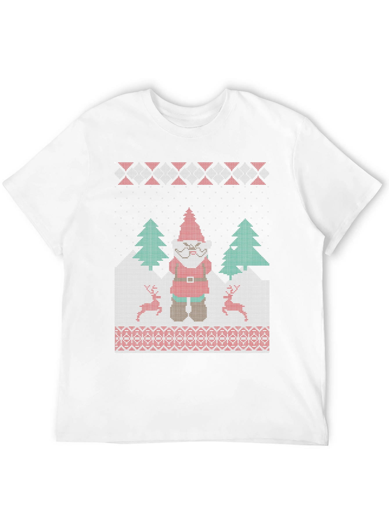 Funny Ugly Christmas Gnome Knitted Style T-Shirt
