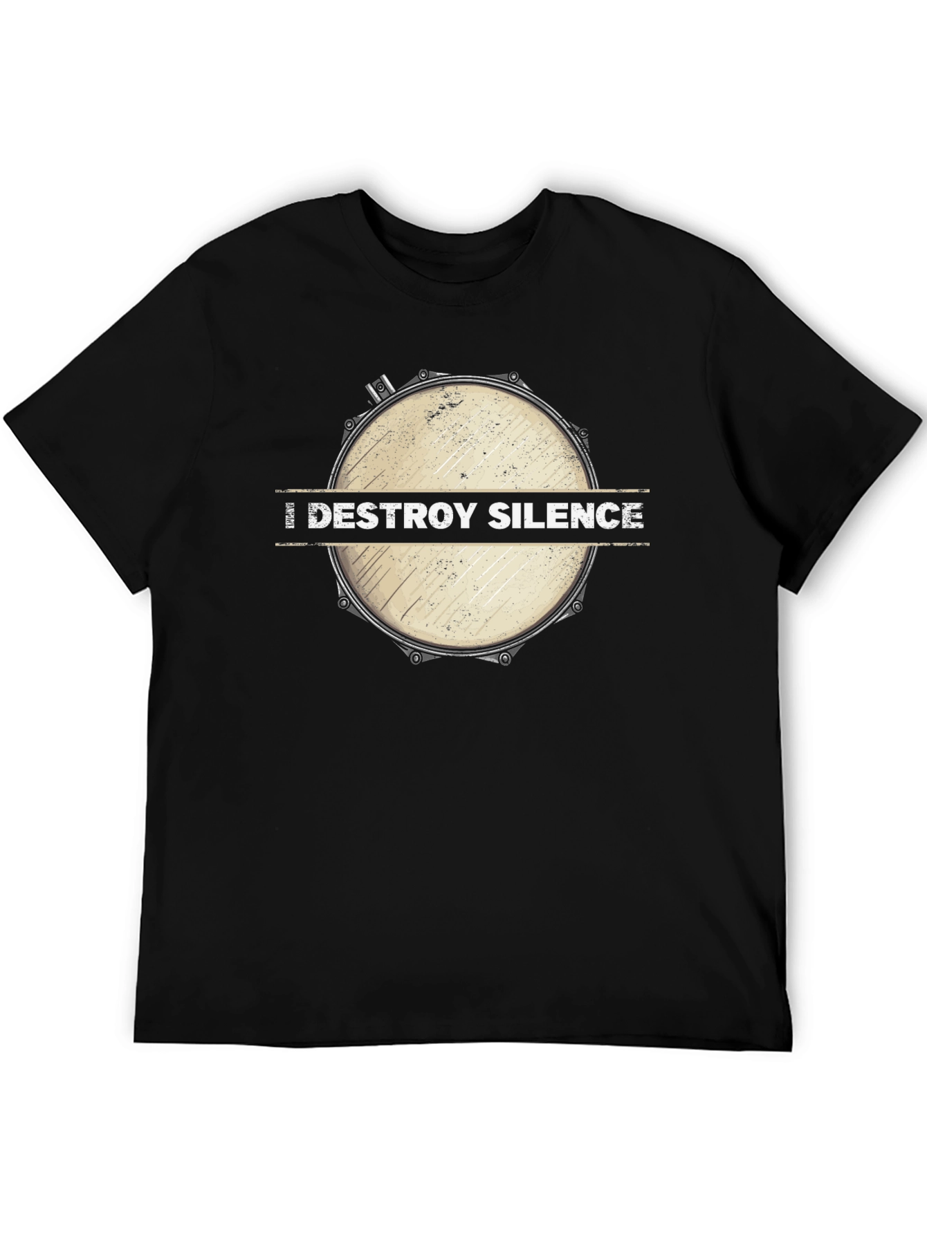 Destroy Silence Drum Graphic Tee - Black
