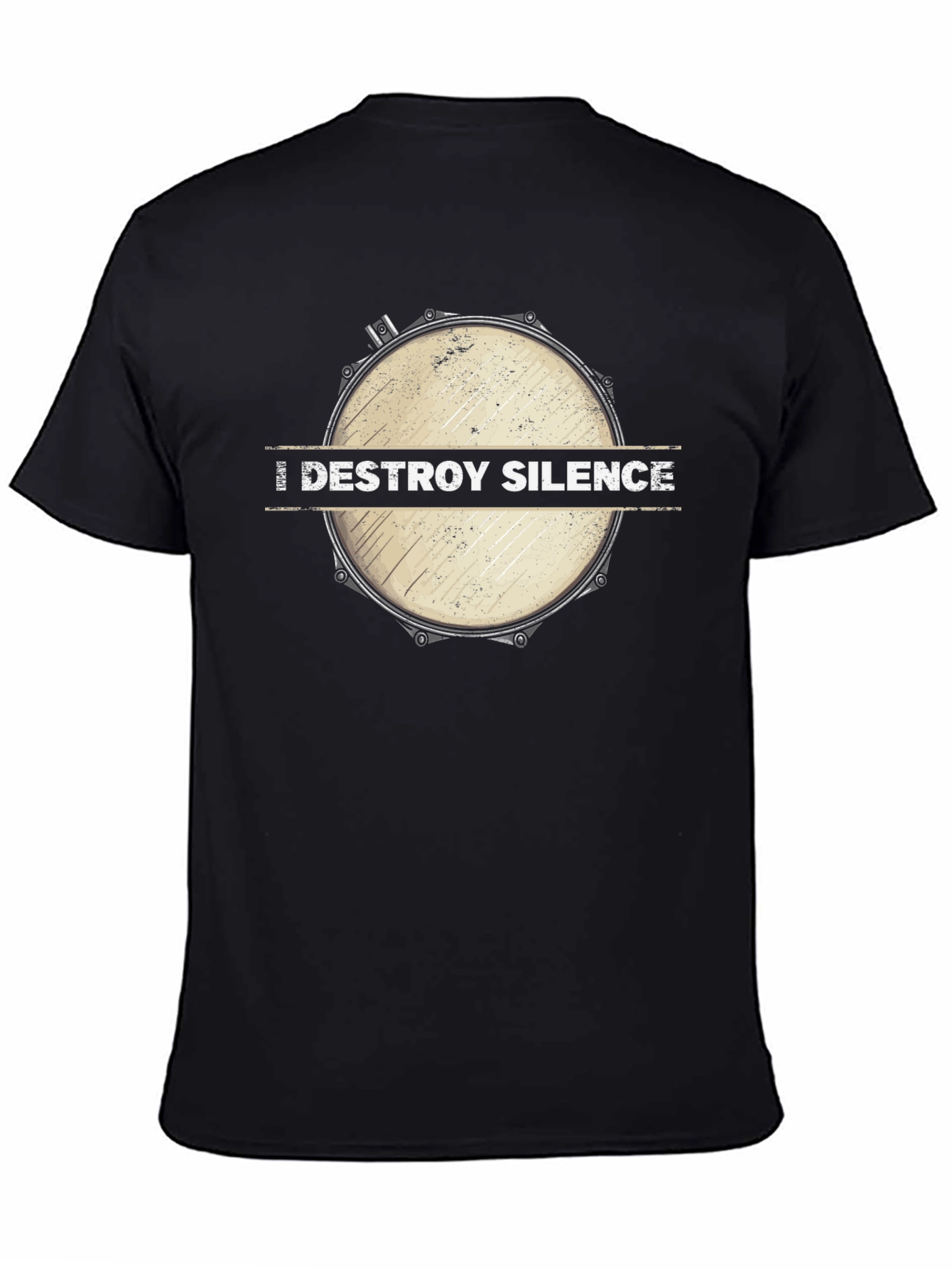 Destroy Silence Drum Graphic Tee - Black