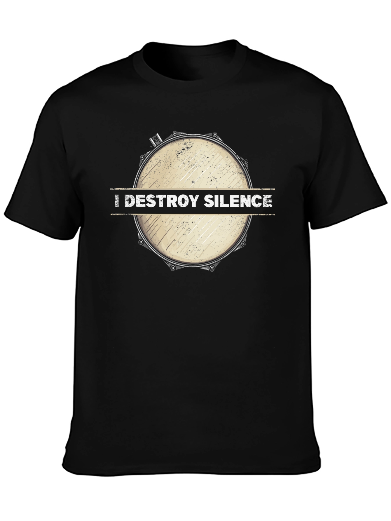 Destroy Silence Drum Graphic Tee - Black