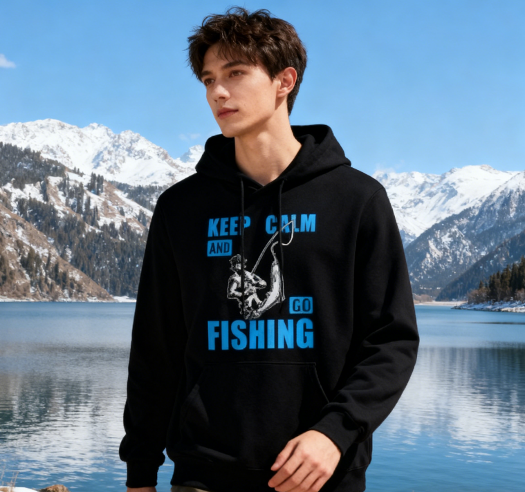 Angler’s Statement Fishing Rod Design Hoodie