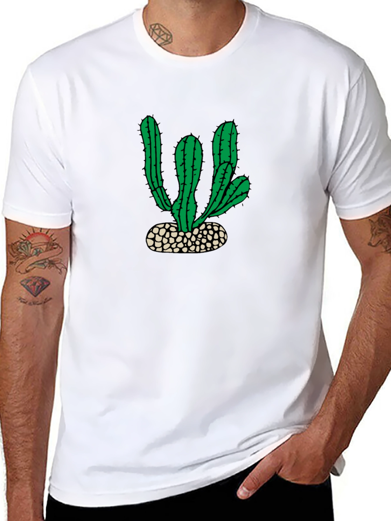 Cactus Tee: Green Desert Plant Design