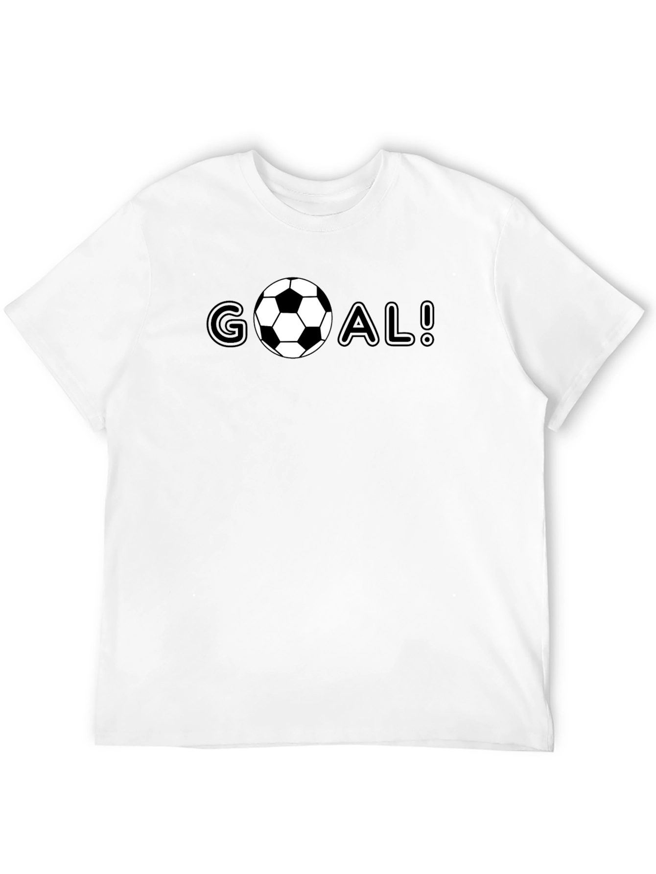 Goal! Soccer Ball Graphic Tee - Black Cotton T-Shirt
