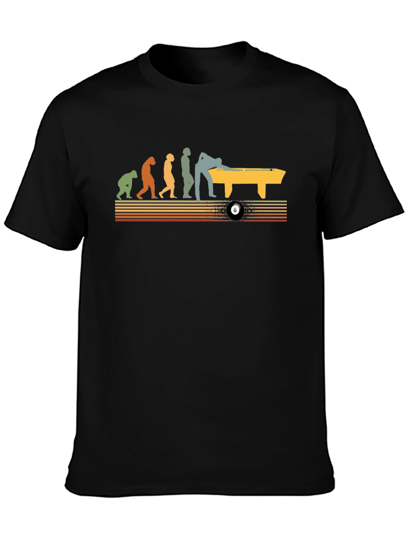 Evolution of Pool T-Shirt - Black Graphic Tee