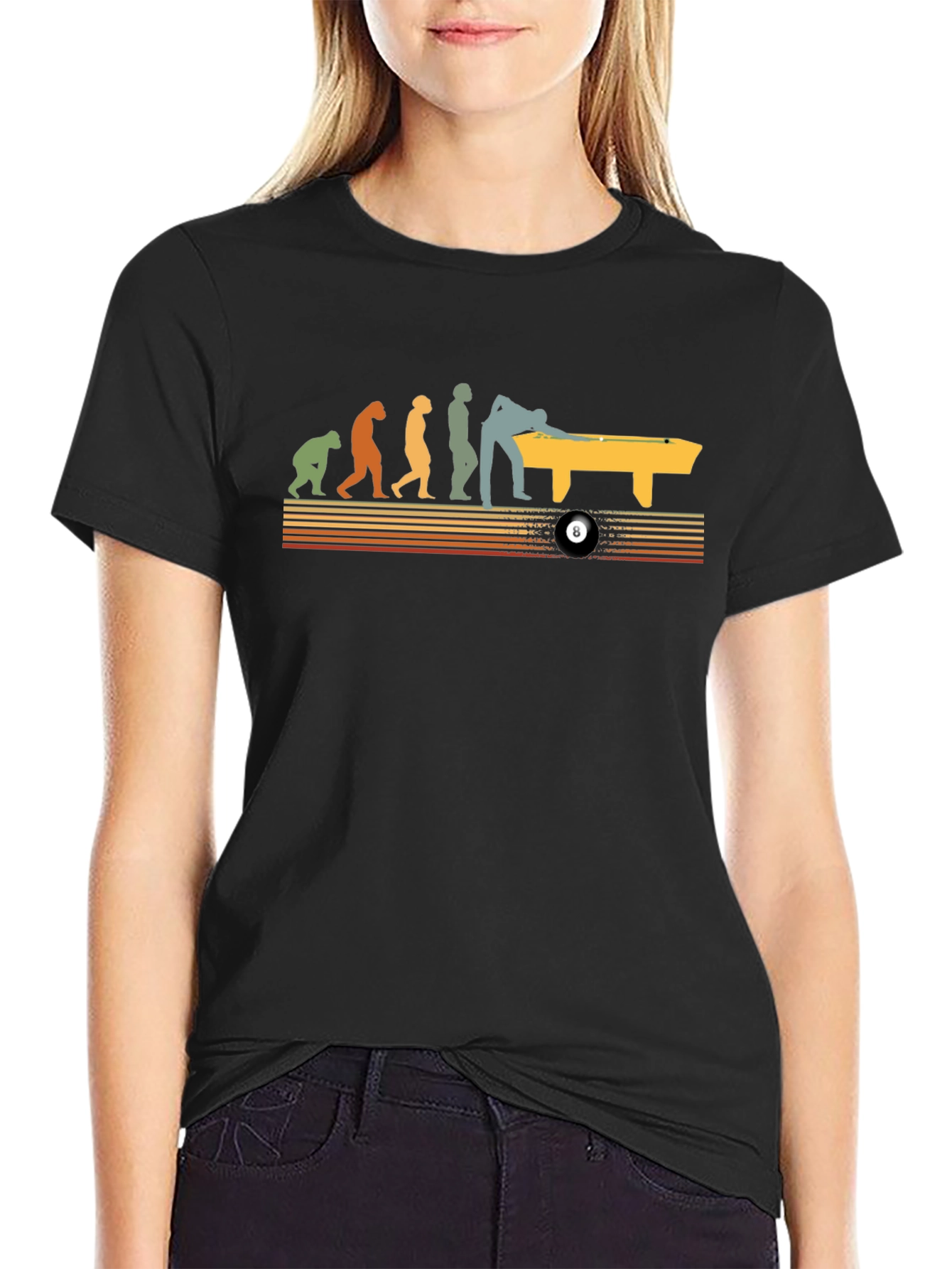 Evolution of Pool T-Shirt - Black Graphic Tee