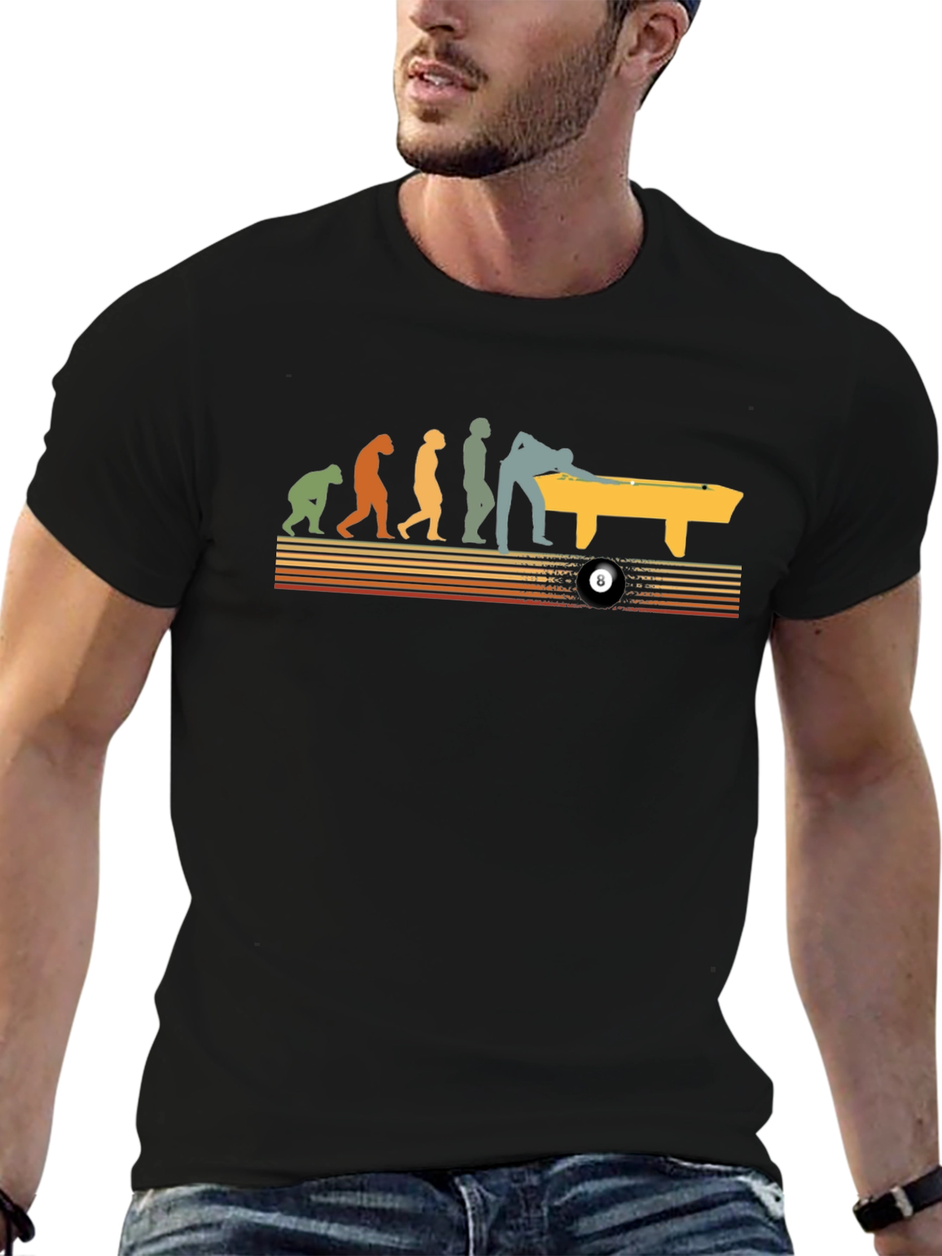 Evolution of Pool T-Shirt - Black Graphic Tee