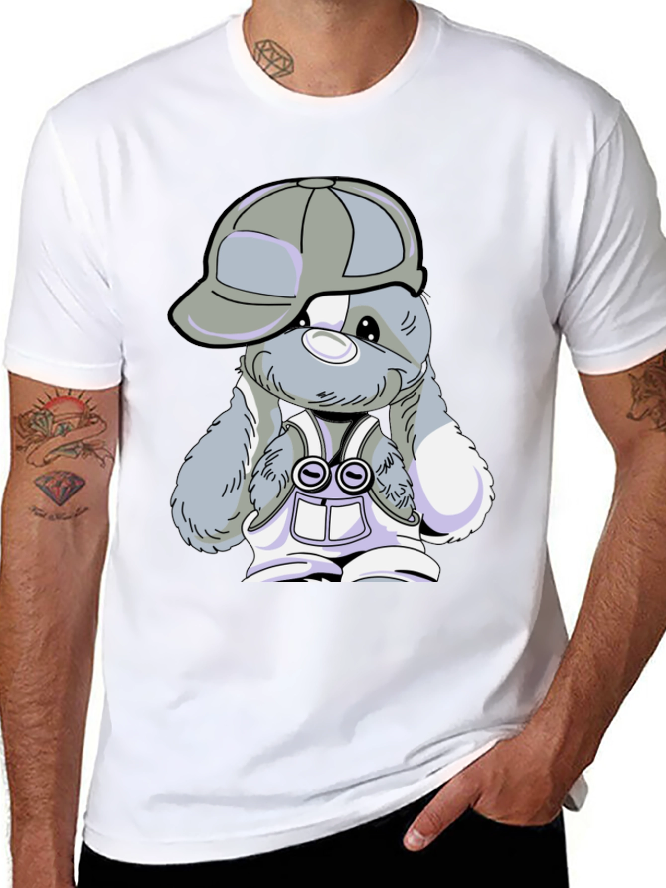 Cool Bunny Tee - Black Cotton T-Shirt