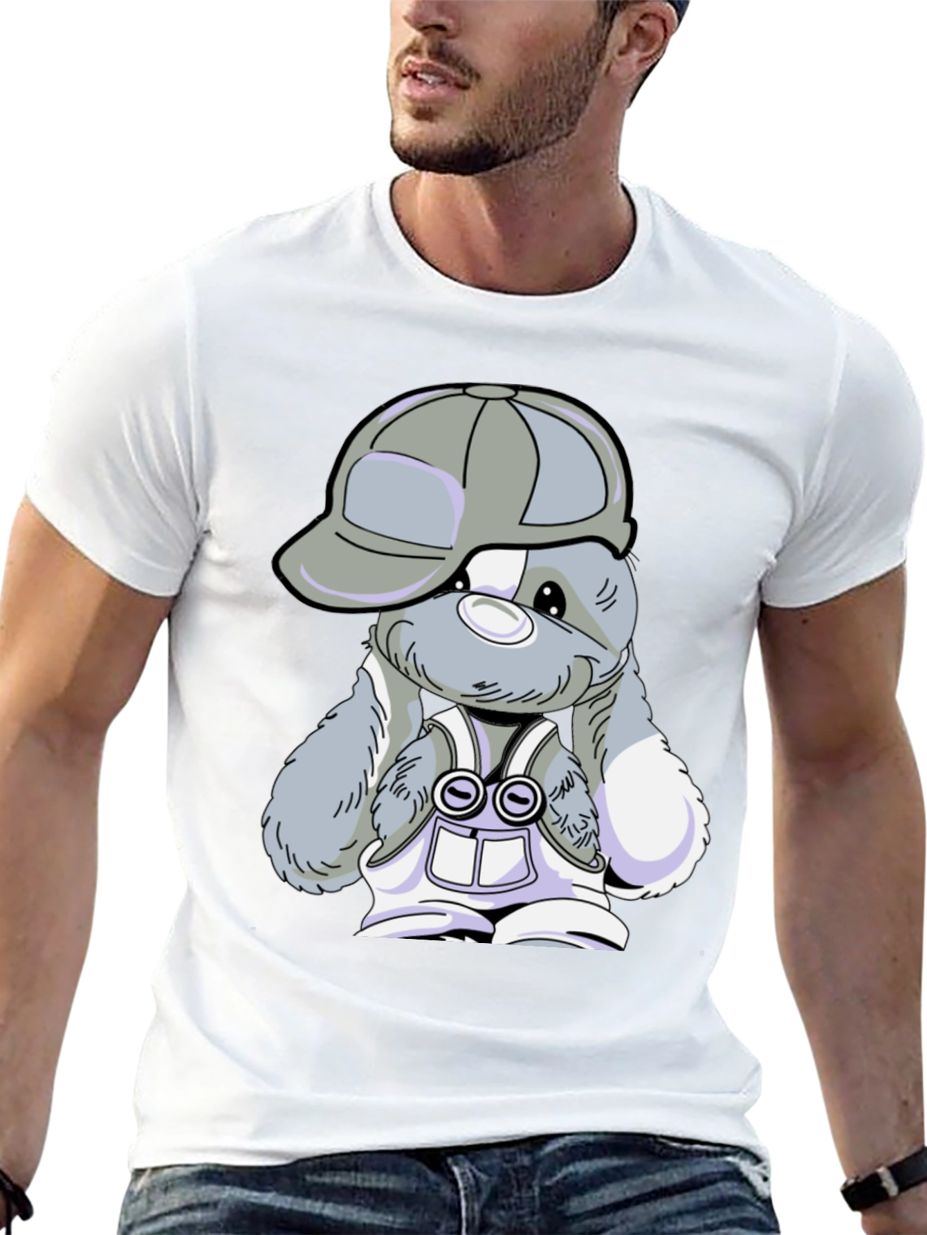 Cool Bunny Tee - Black Cotton T-Shirt