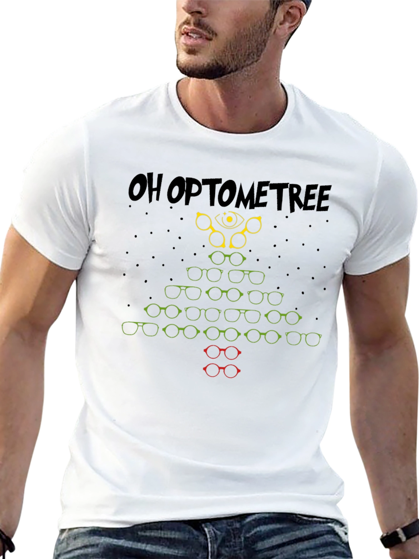 Oh Optometree T-Shirt - Christmas Glasses Tree