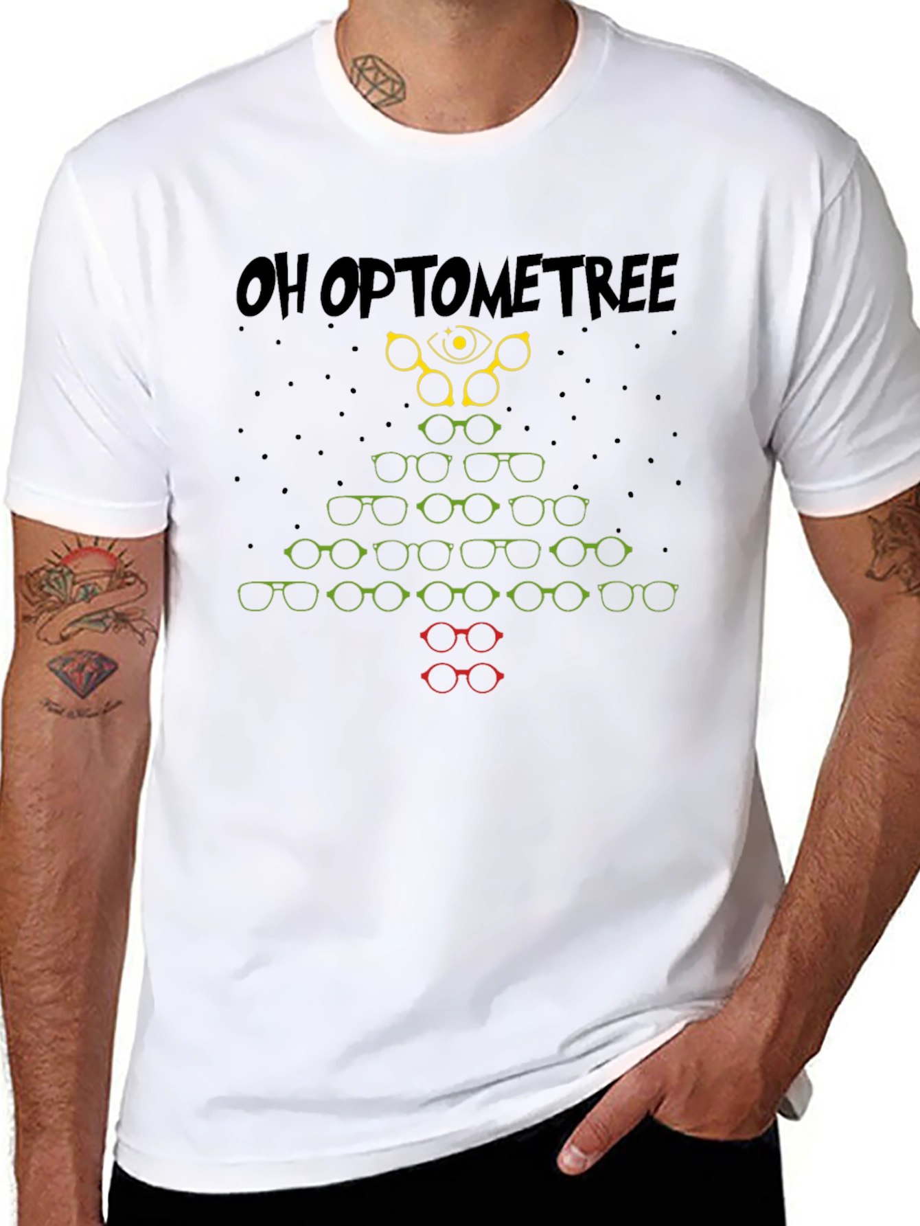 Oh Optometree T-Shirt - Christmas Glasses Tree