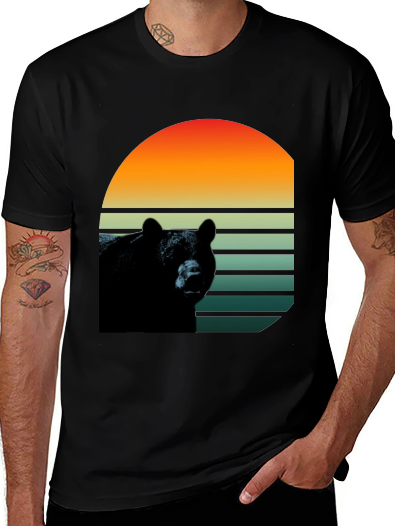 Retro Bear Graphic T-Shirt - Stylish Wildlife Design