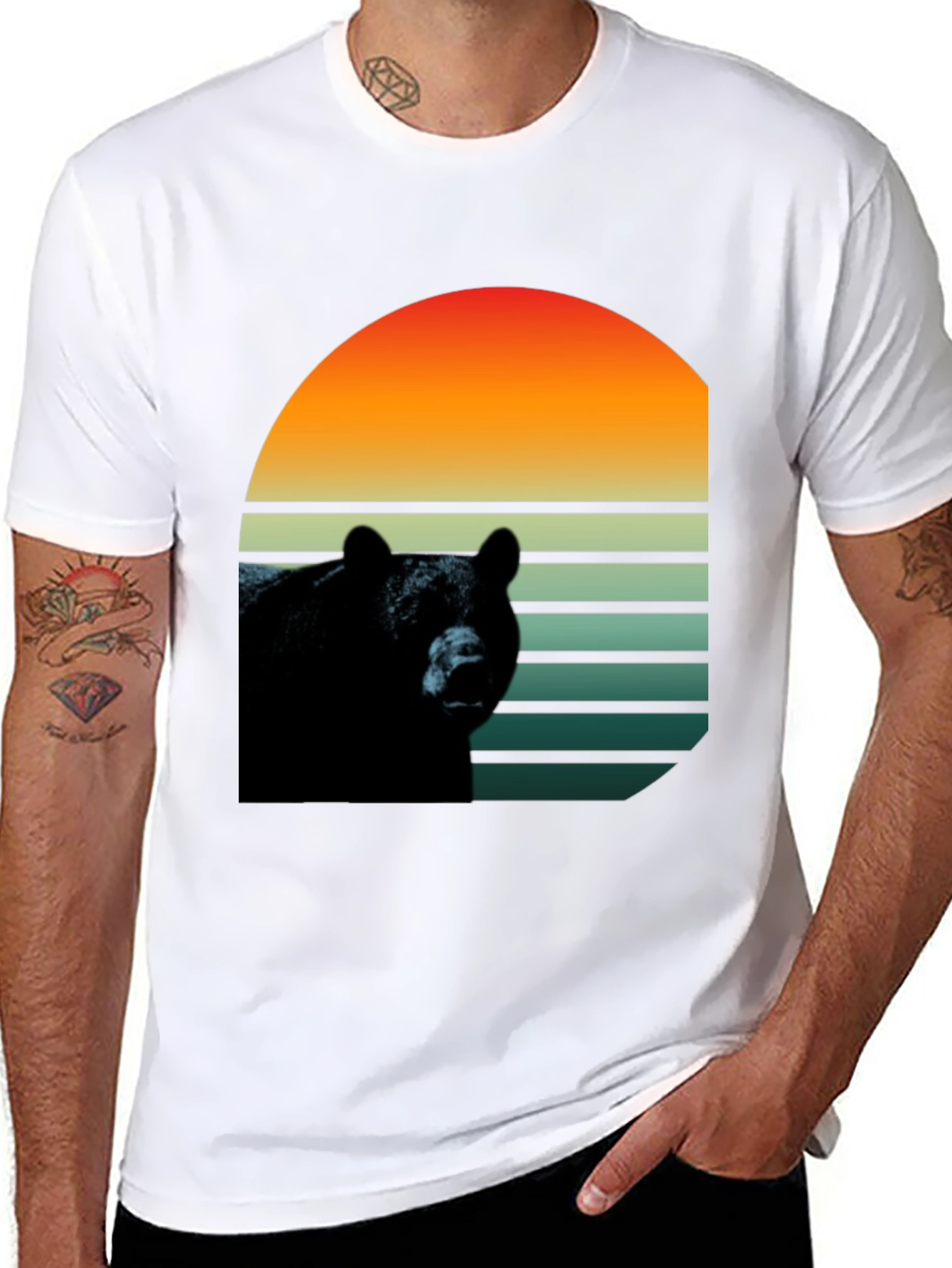 Retro Bear Graphic T-Shirt - Stylish Wildlife Design
