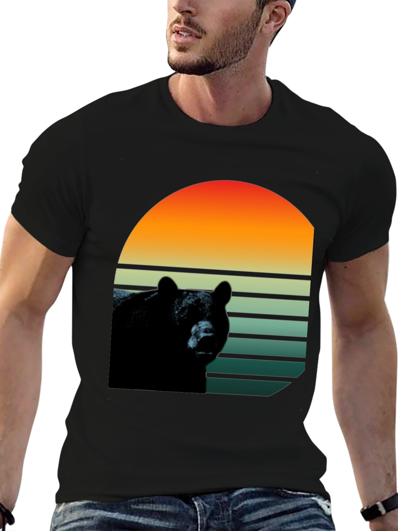Retro Bear Graphic T-Shirt - Stylish Wildlife Design