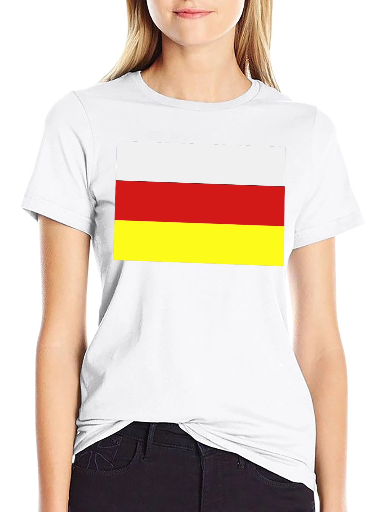 South Ossetia Flag T-Shirt - Black Cotton Tee