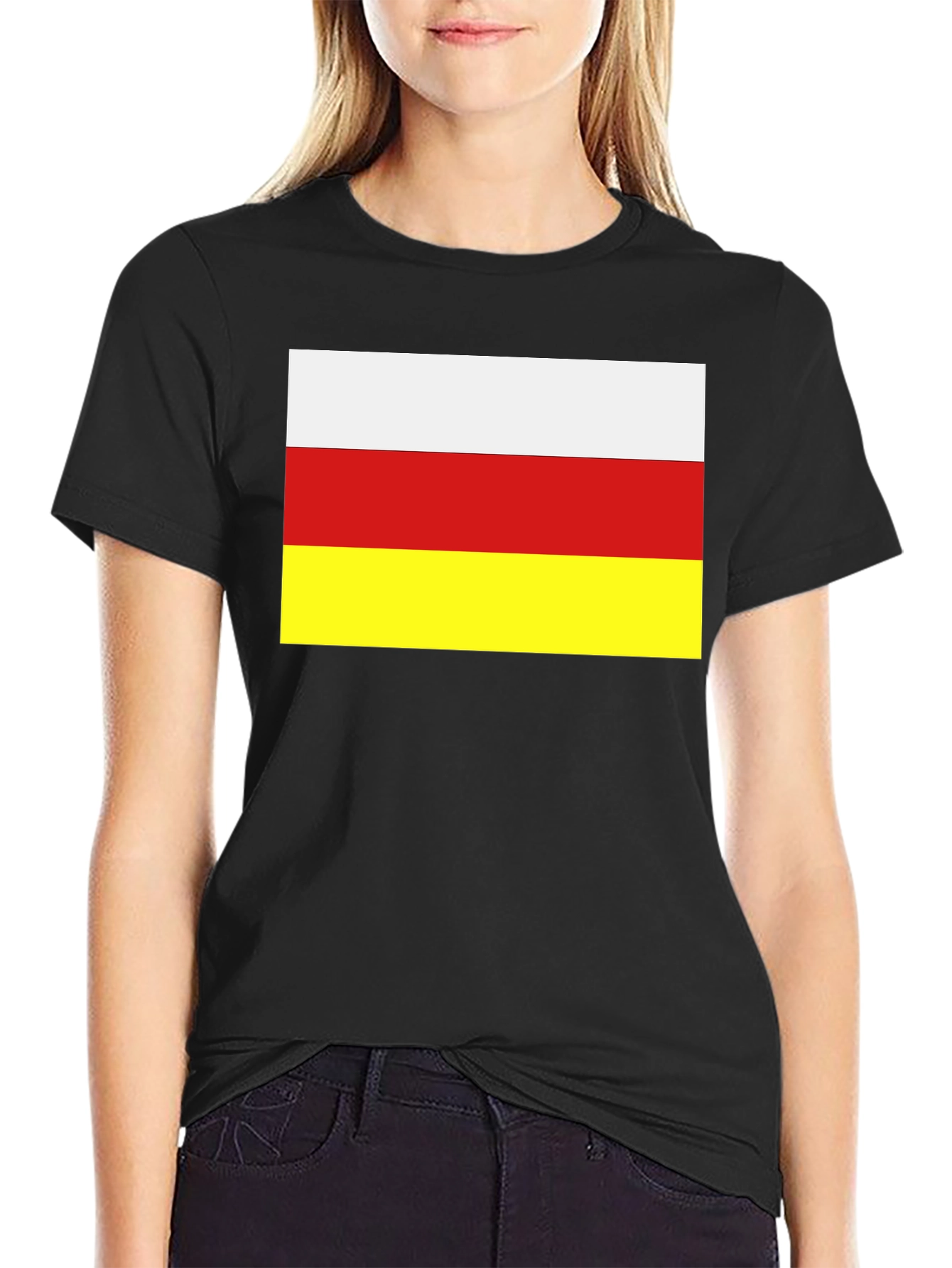 South Ossetia Flag T-Shirt - Black Cotton Tee