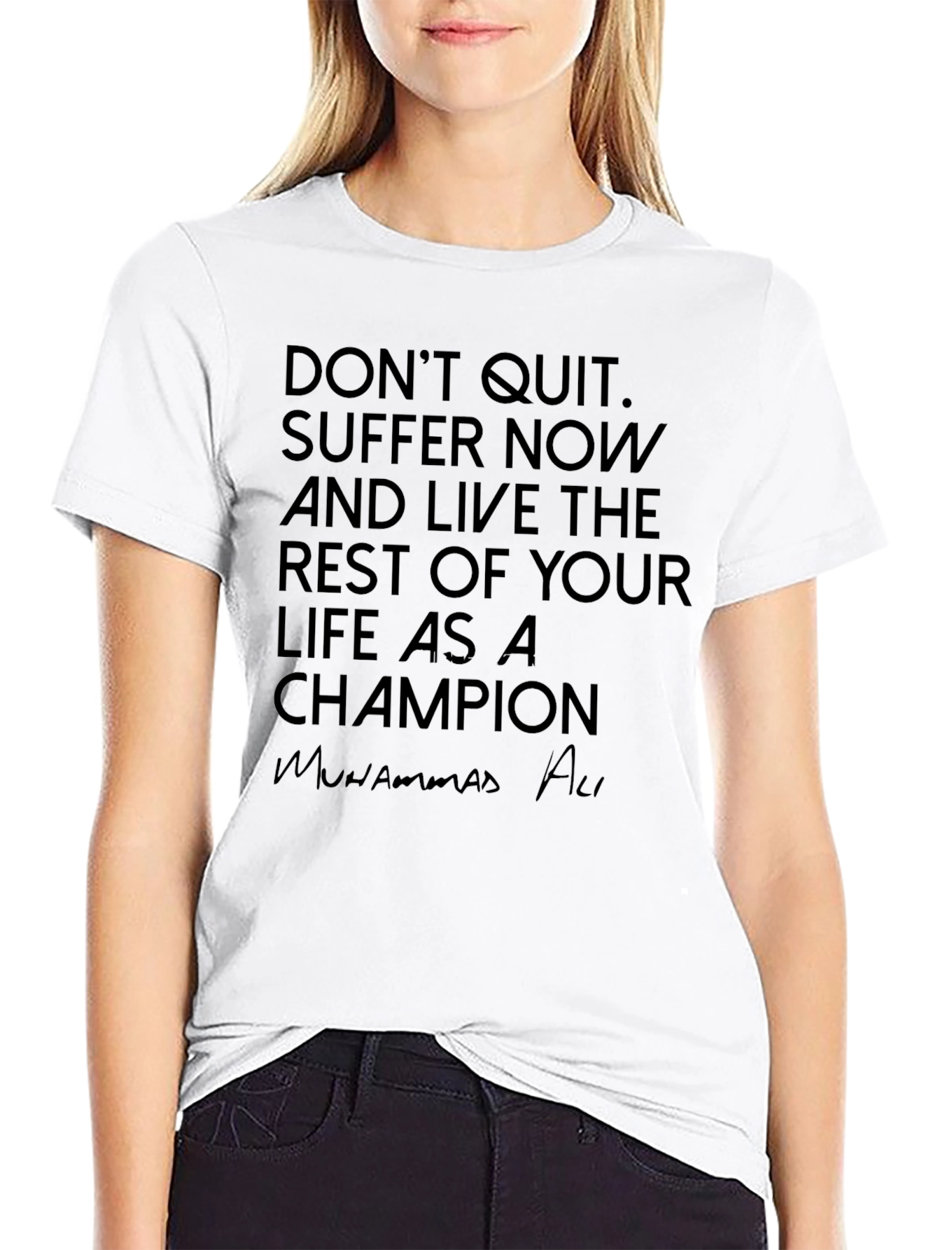 Motivational Muhammad Ali Black T-Shirt
