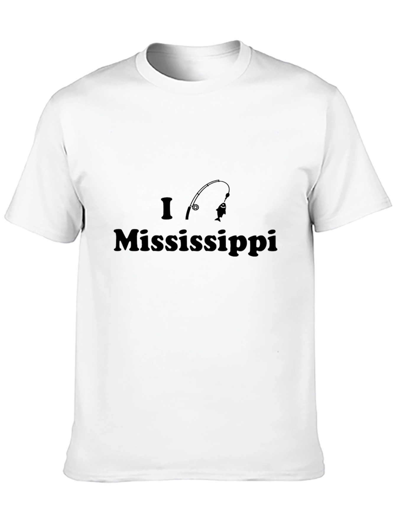 I Love Mississippi Fishing T-Shirt - Black