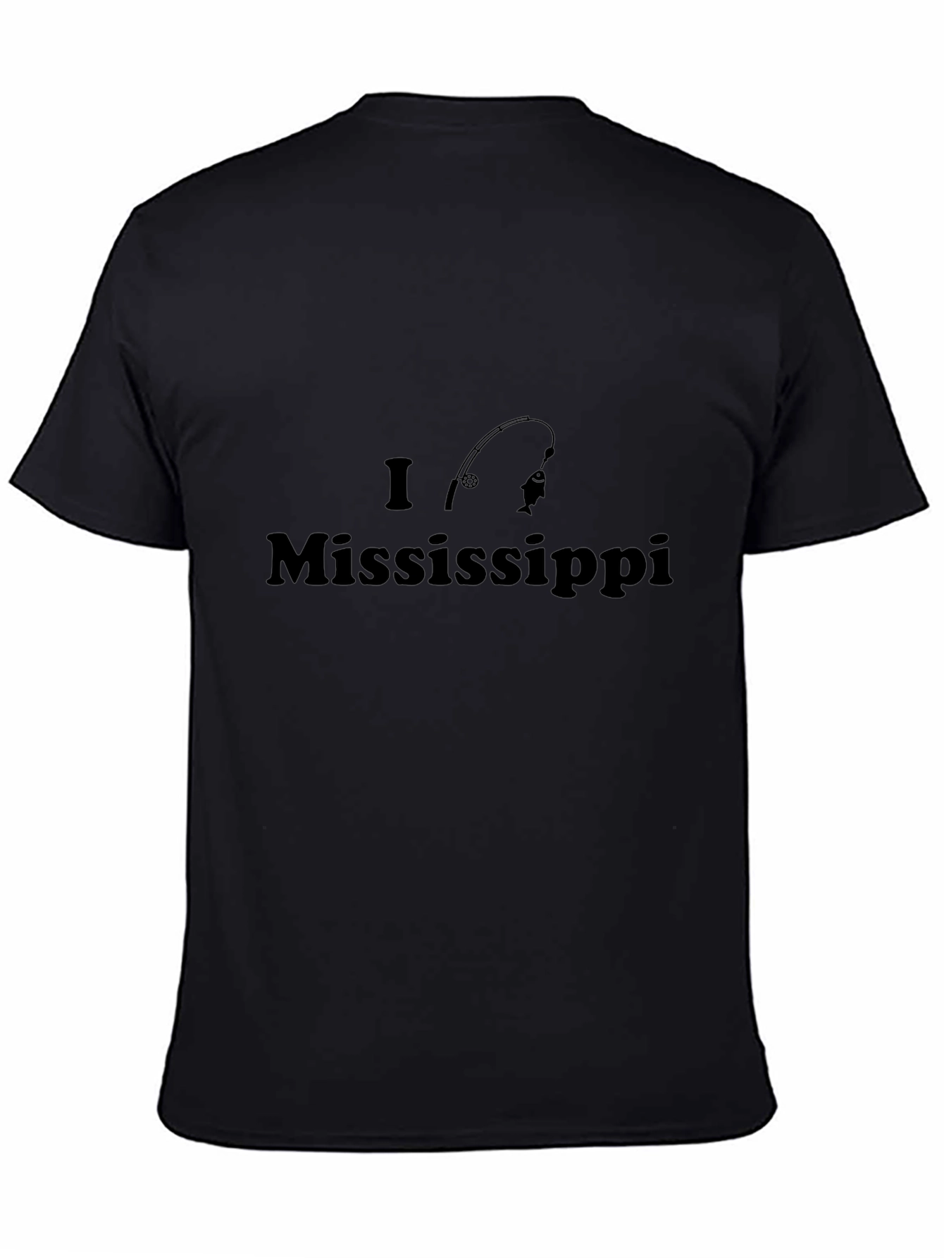 I Love Mississippi Fishing T-Shirt - Black
