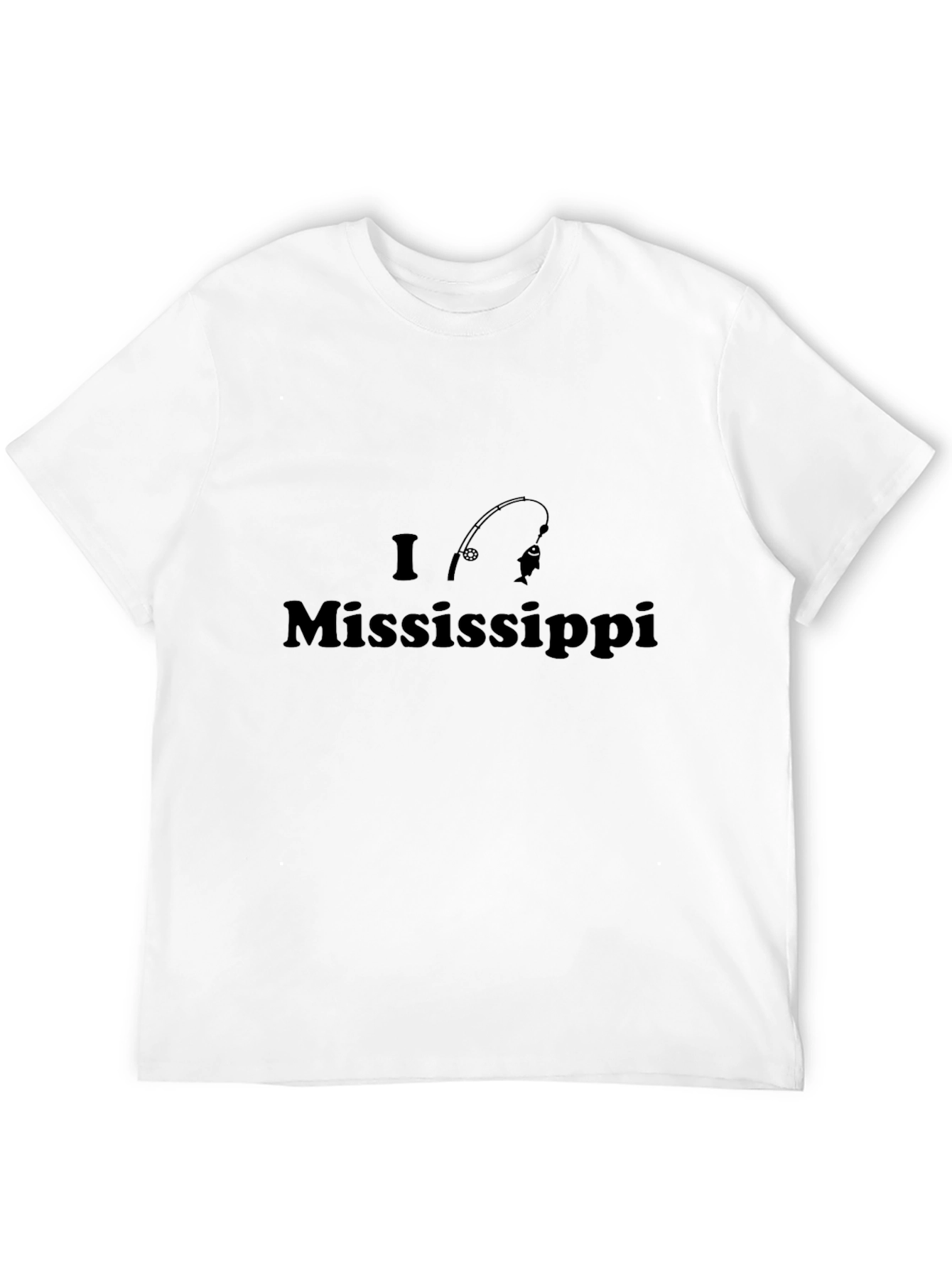 I Love Mississippi Fishing T-Shirt - Black