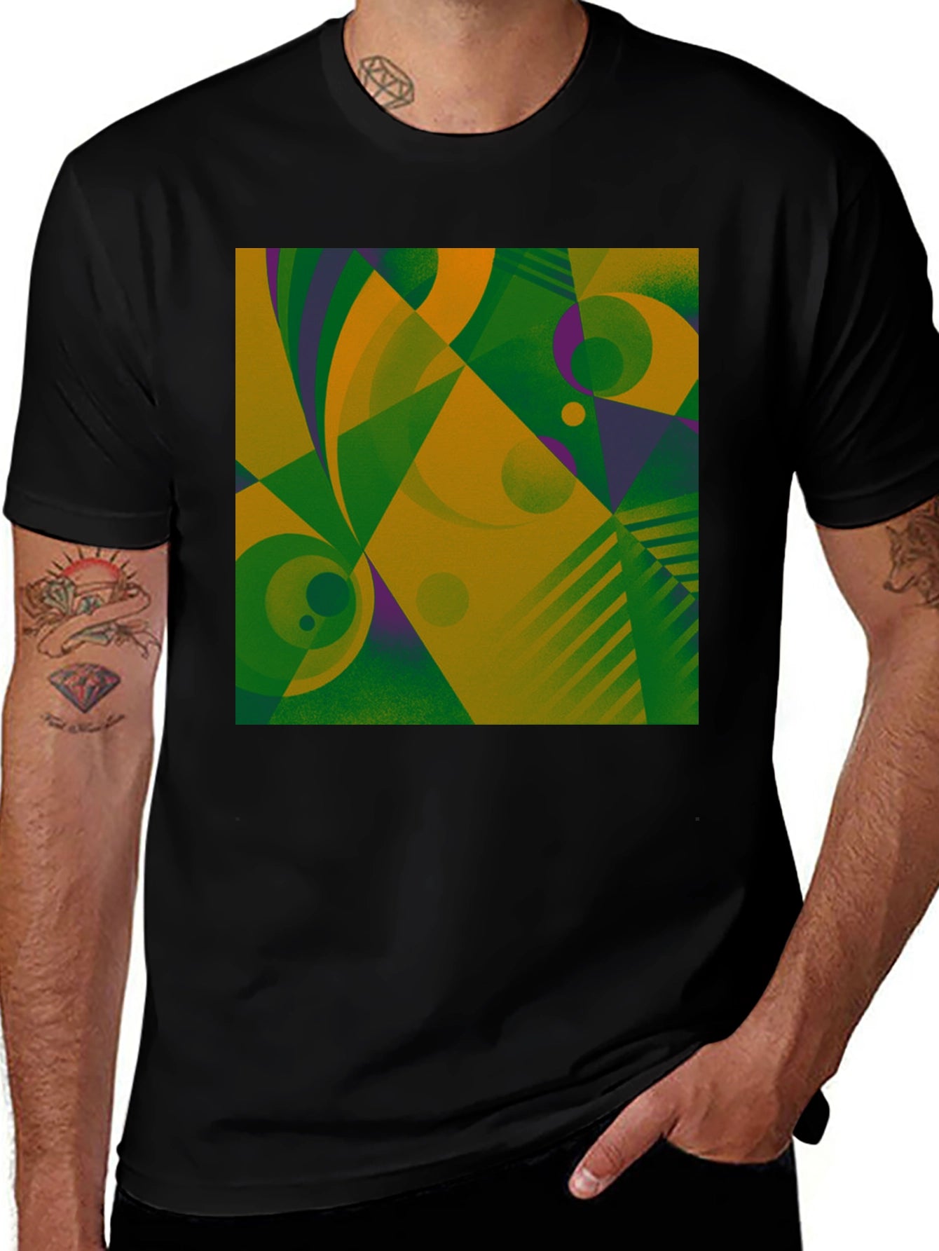 Abstract Geometric Graphic T-Shirt - Modern Art Tee