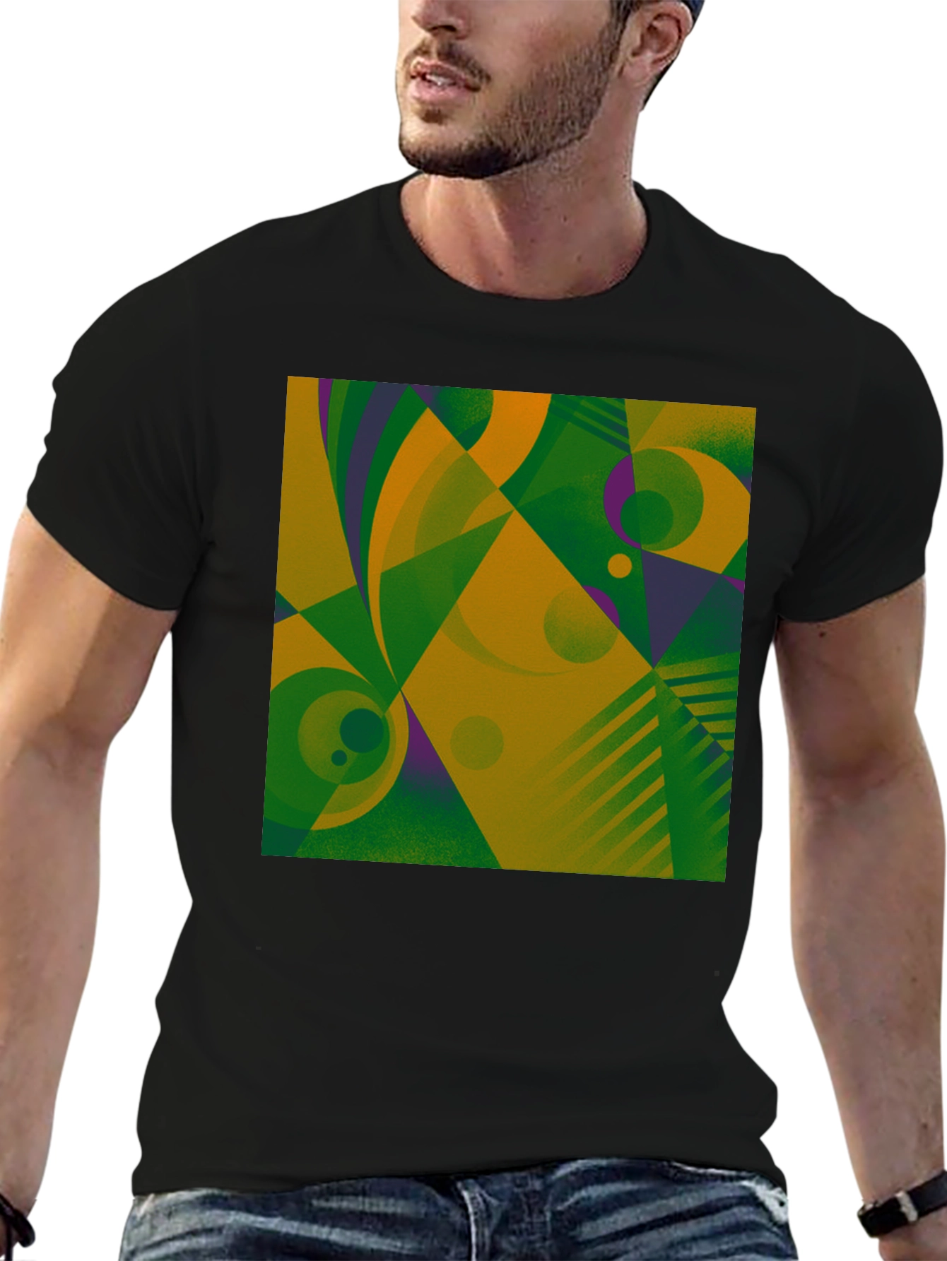 Abstract Geometric Graphic T-Shirt - Modern Art Tee