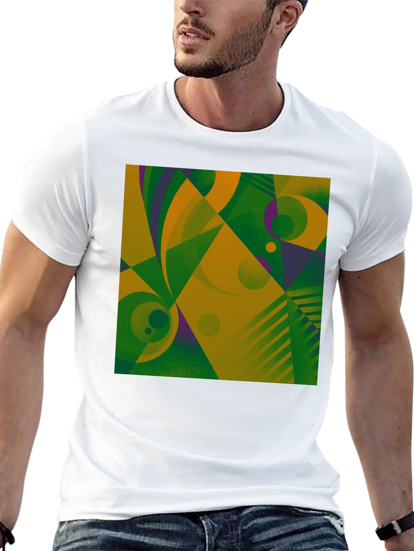 Abstract Geometric Graphic T-Shirt - Modern Art Tee