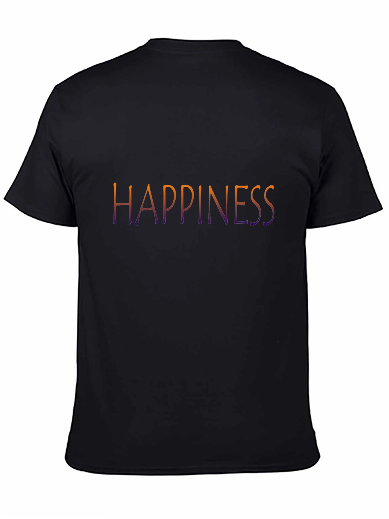 Happiness Graphic Tee - Black Casual T-Shirt