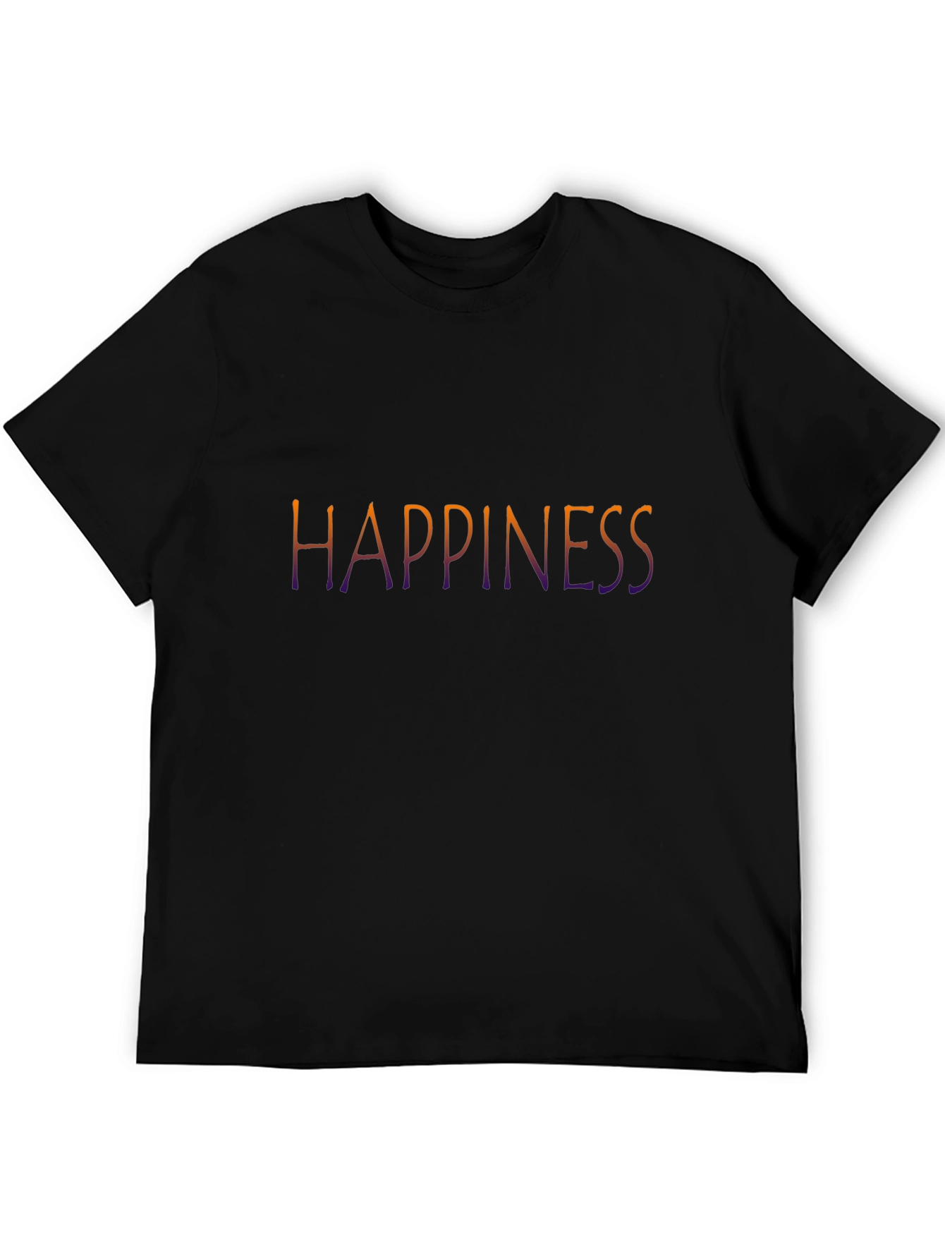 Happiness Graphic Tee - Black Casual T-Shirt