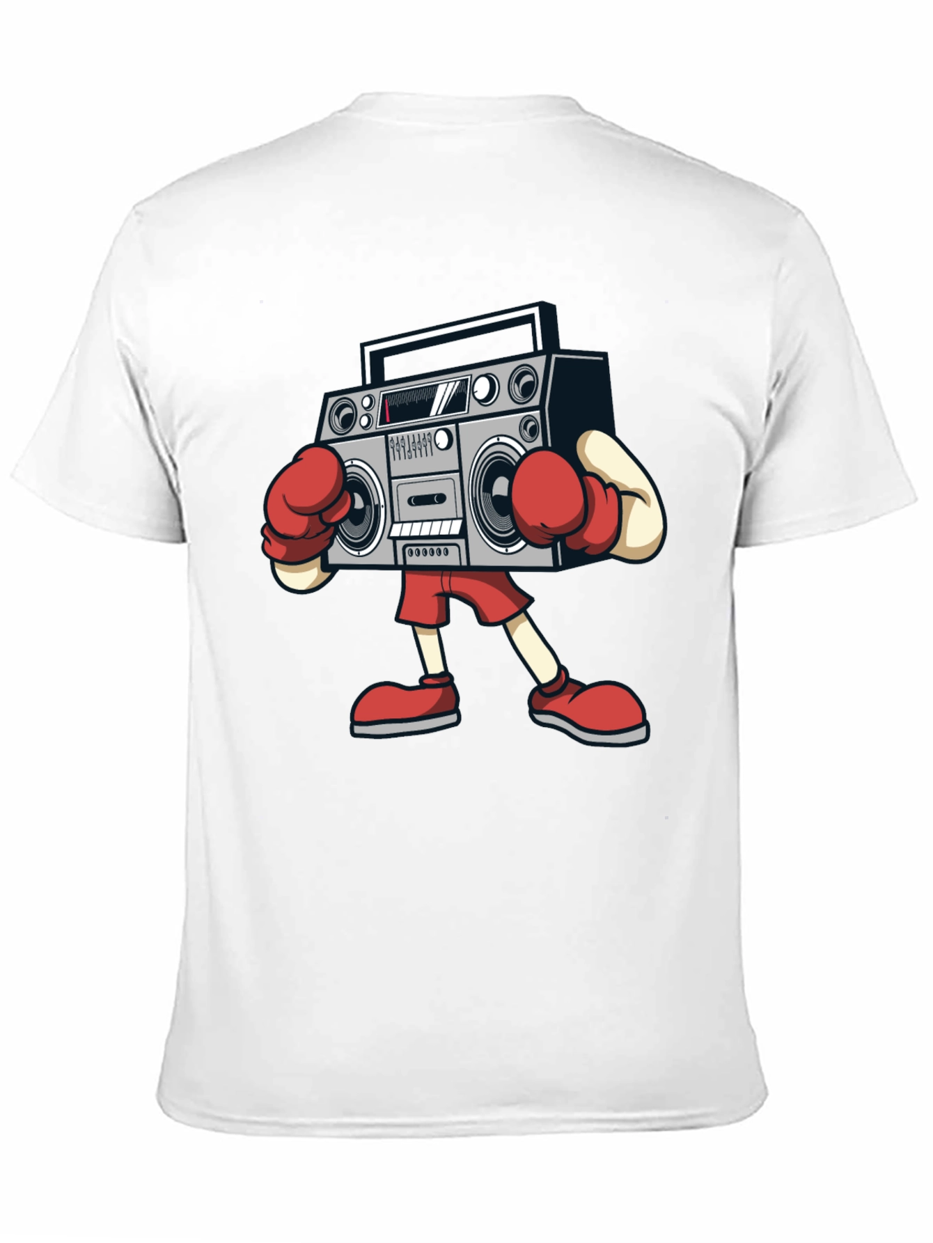 Boombox Boxing Graphic Tee - Retro Radio T-Shirt