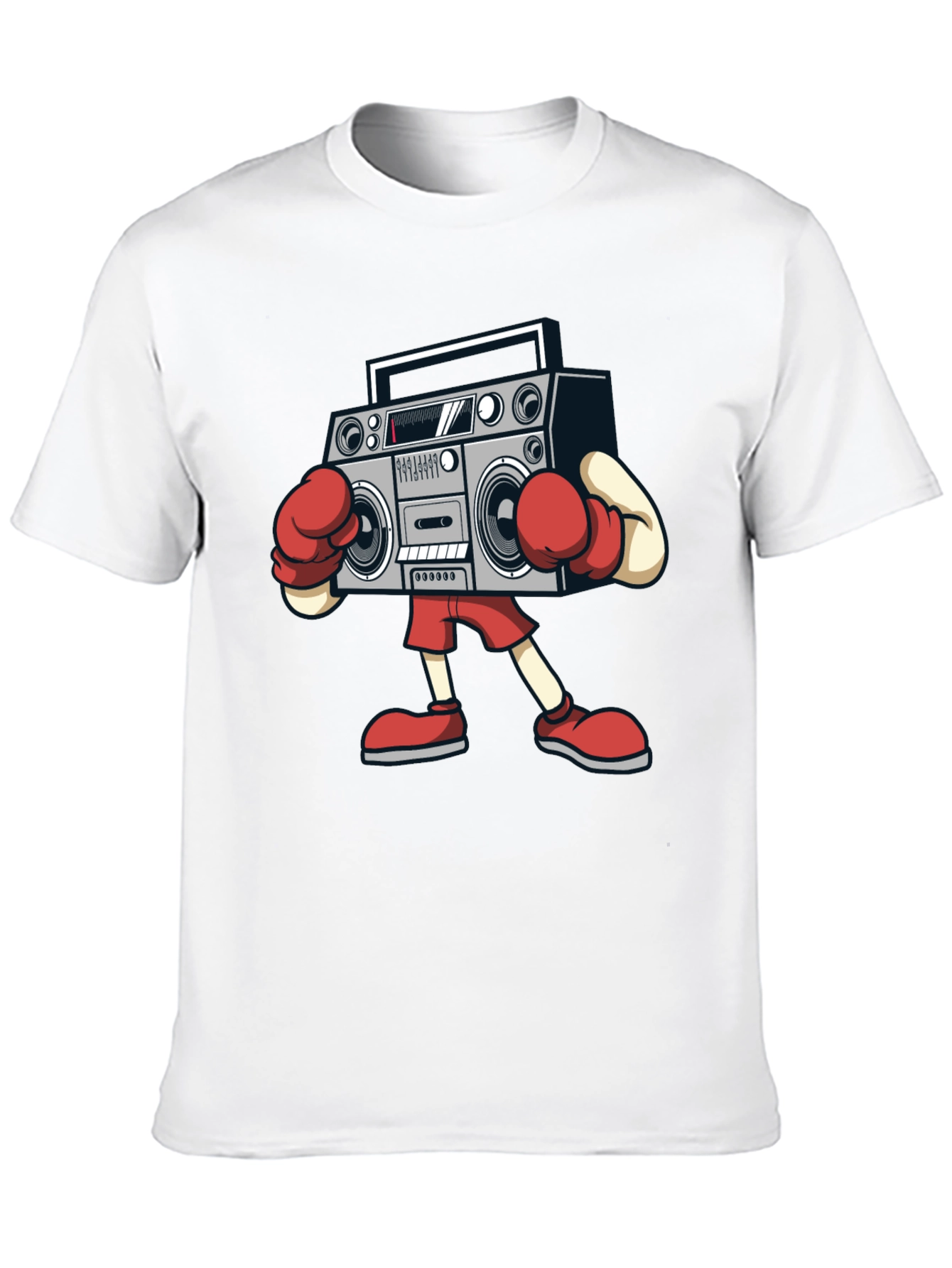 Boombox Boxing Graphic Tee - Retro Radio T-Shirt