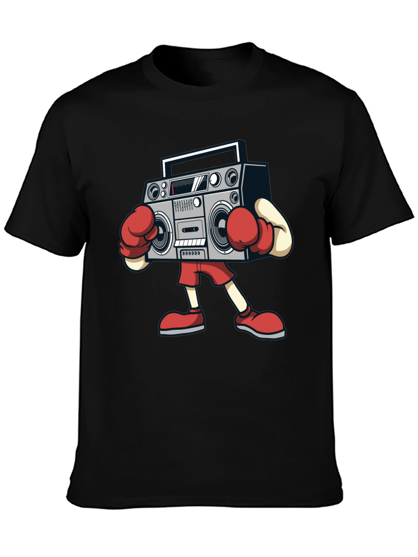 Boombox Boxing Graphic Tee - Retro Radio T-Shirt