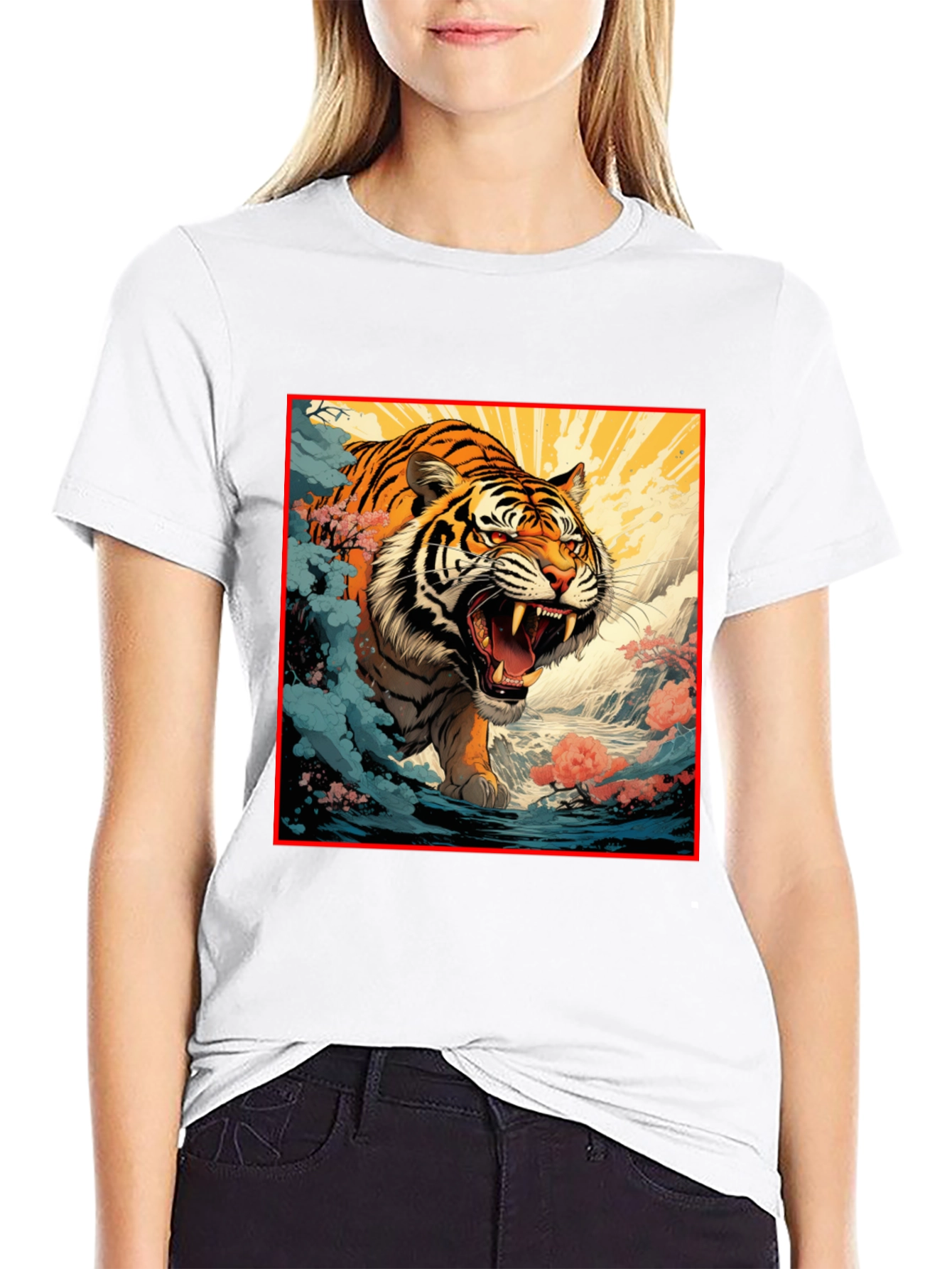 Tiger Graphic Black T-Shirt | Bold Animal Print Tee