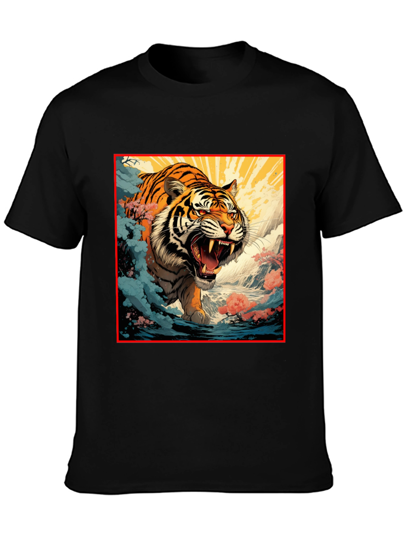 Tiger Graphic Black T-Shirt | Bold Animal Print Tee