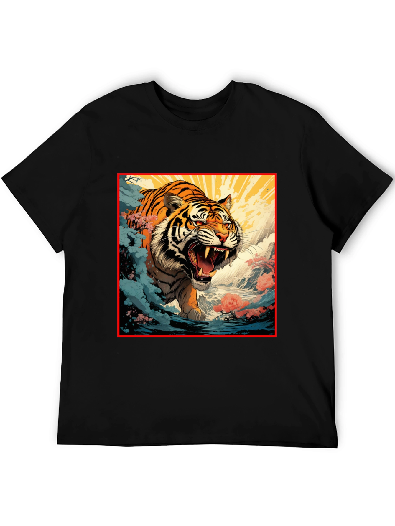 Tiger Graphic Black T-Shirt | Bold Animal Print Tee