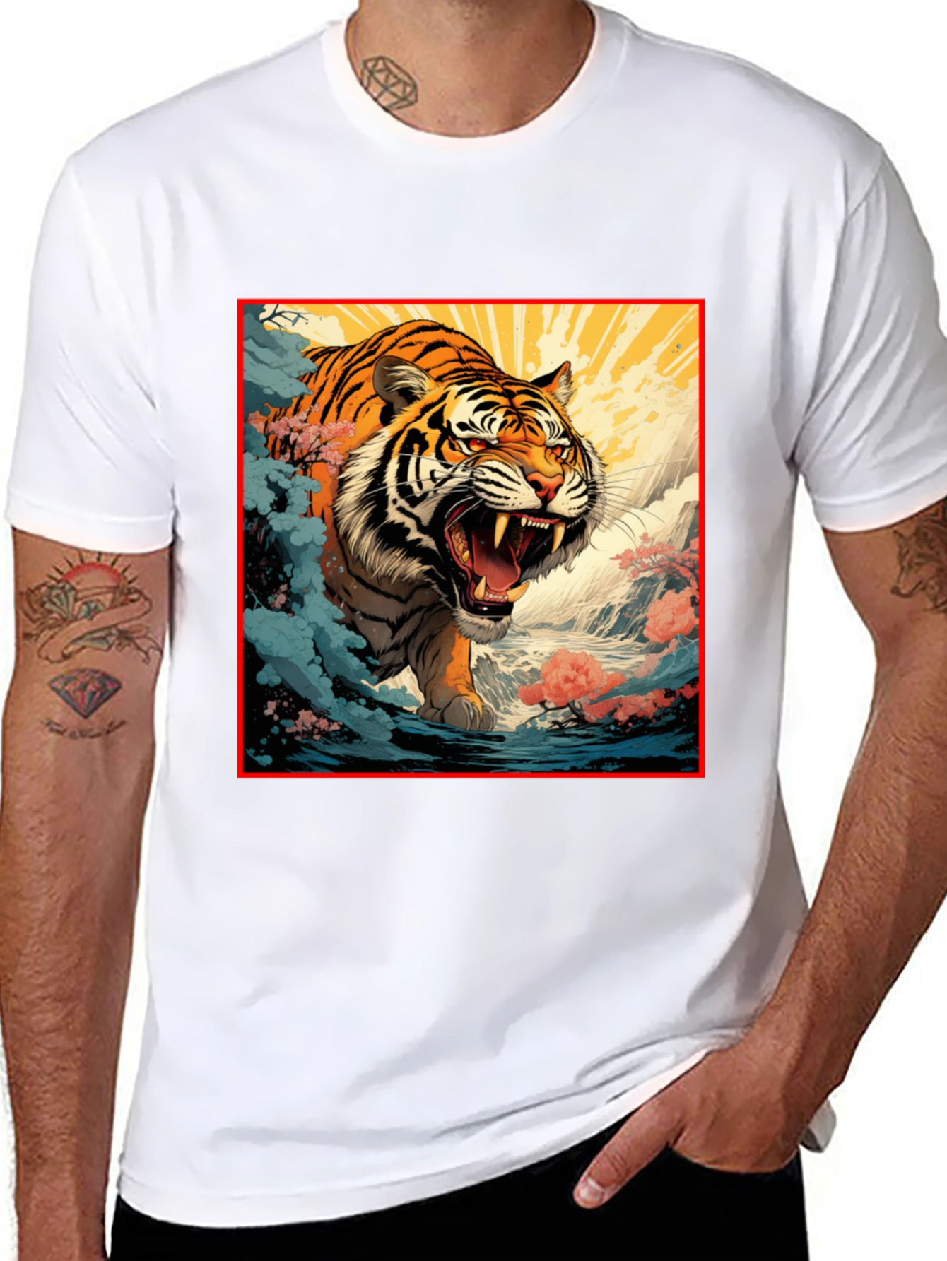Tiger Graphic Black T-Shirt | Bold Animal Print Tee