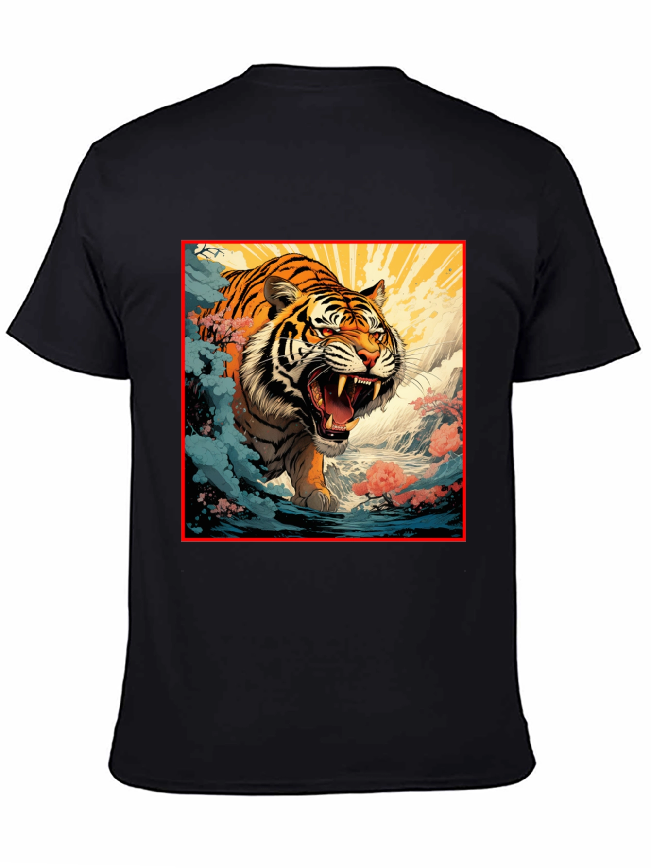 Tiger Graphic Black T-Shirt | Bold Animal Print Tee