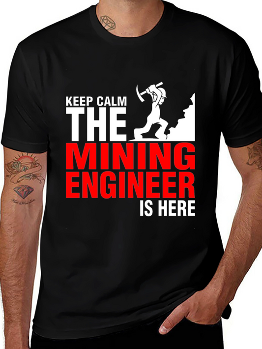 Keep Calm Mining Engineer T-Shirt - Black