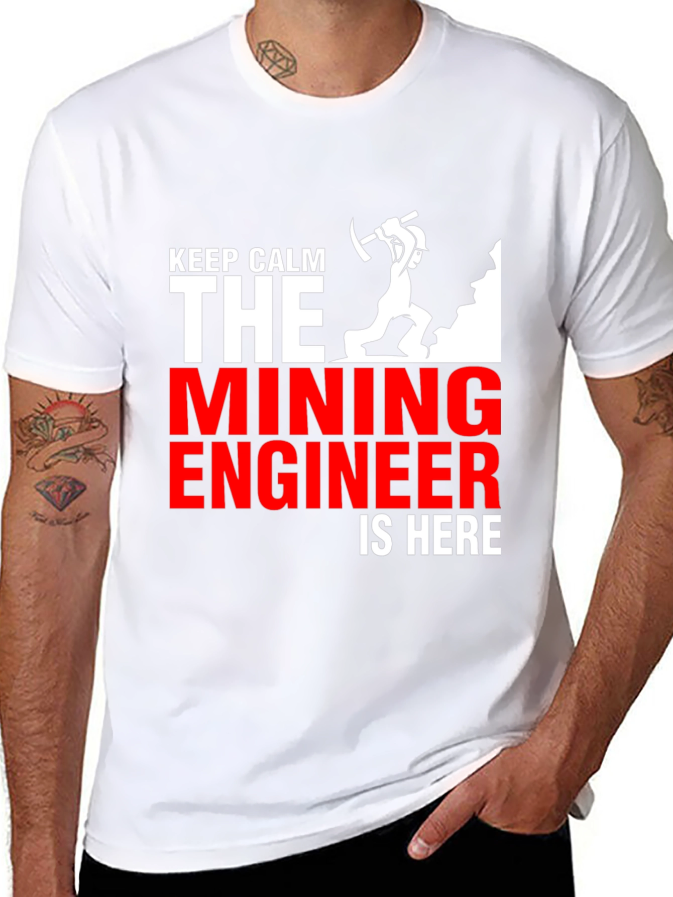 Keep Calm Mining Engineer T-Shirt - Black