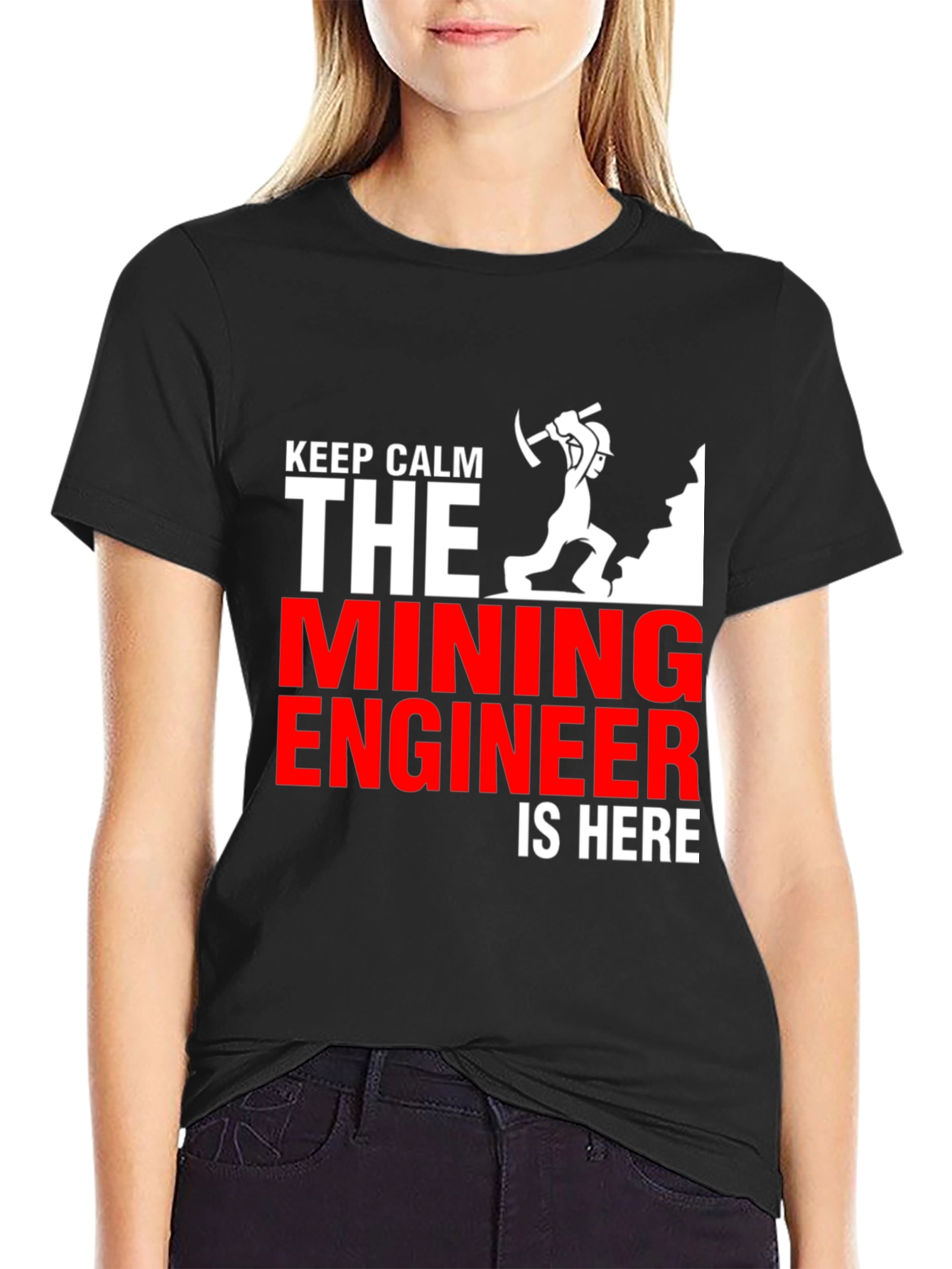 Keep Calm Mining Engineer T-Shirt - Black