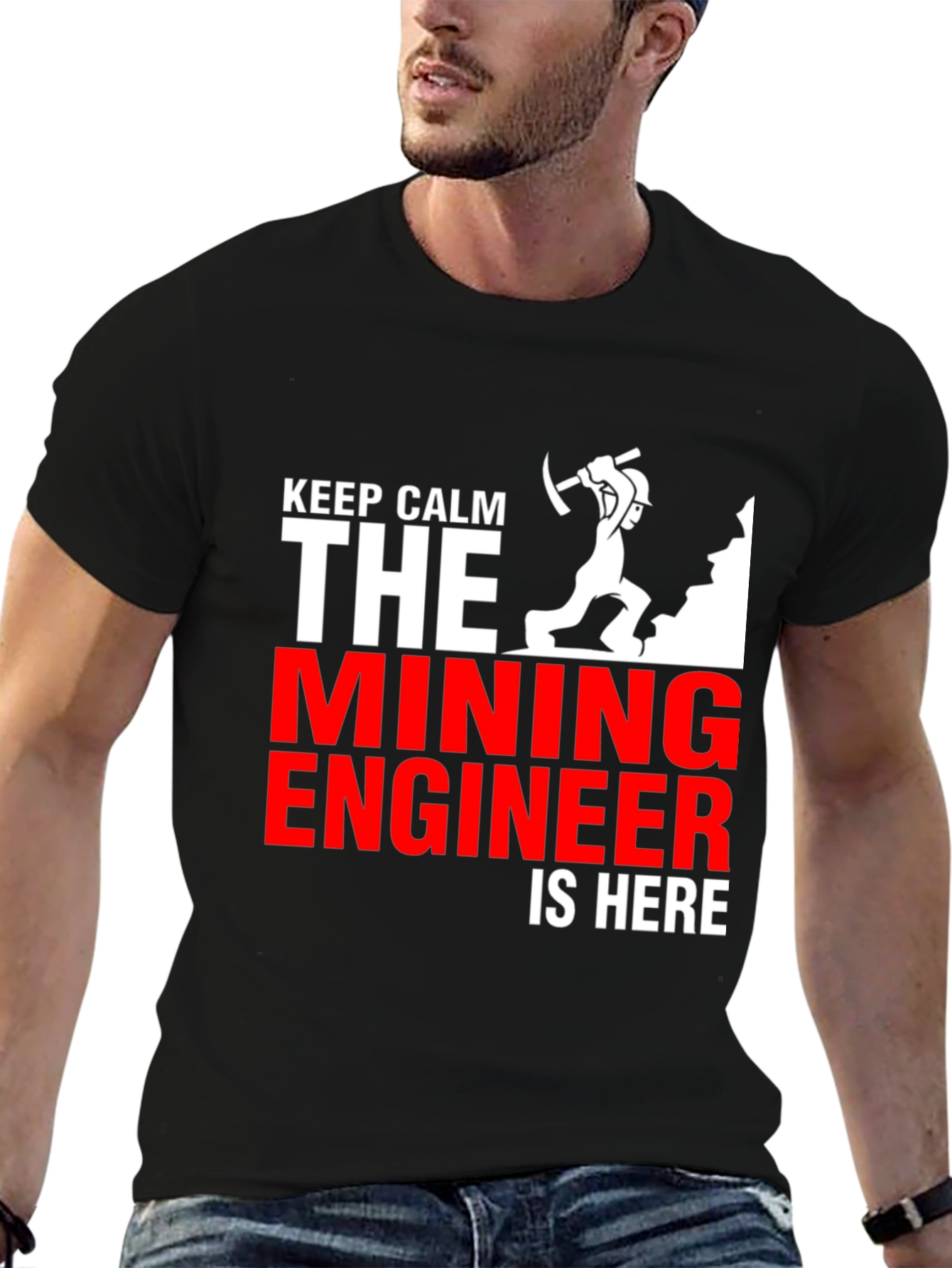 Keep Calm Mining Engineer T-Shirt - Black