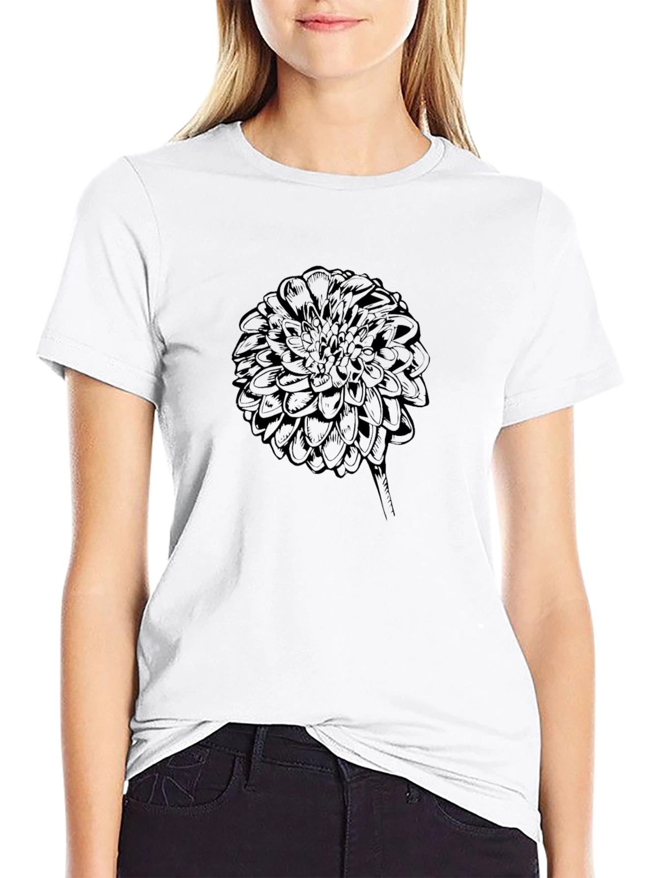 Black Floral Graphic Tee - Mens Casual Style